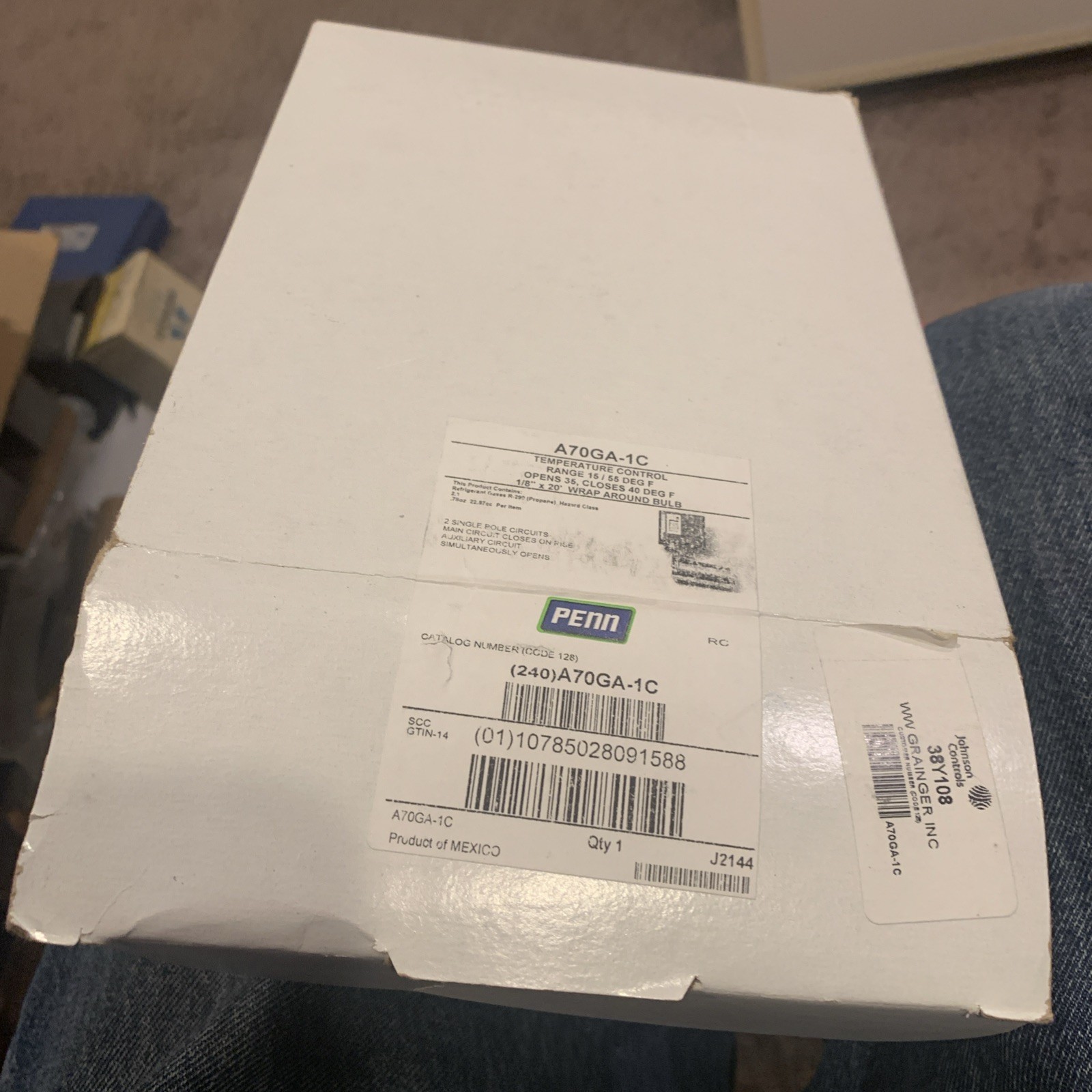 PENN A70GA-1C Temperature Control 120-240V 15-55 Opens 35 Close 40F 1/8” X 20’