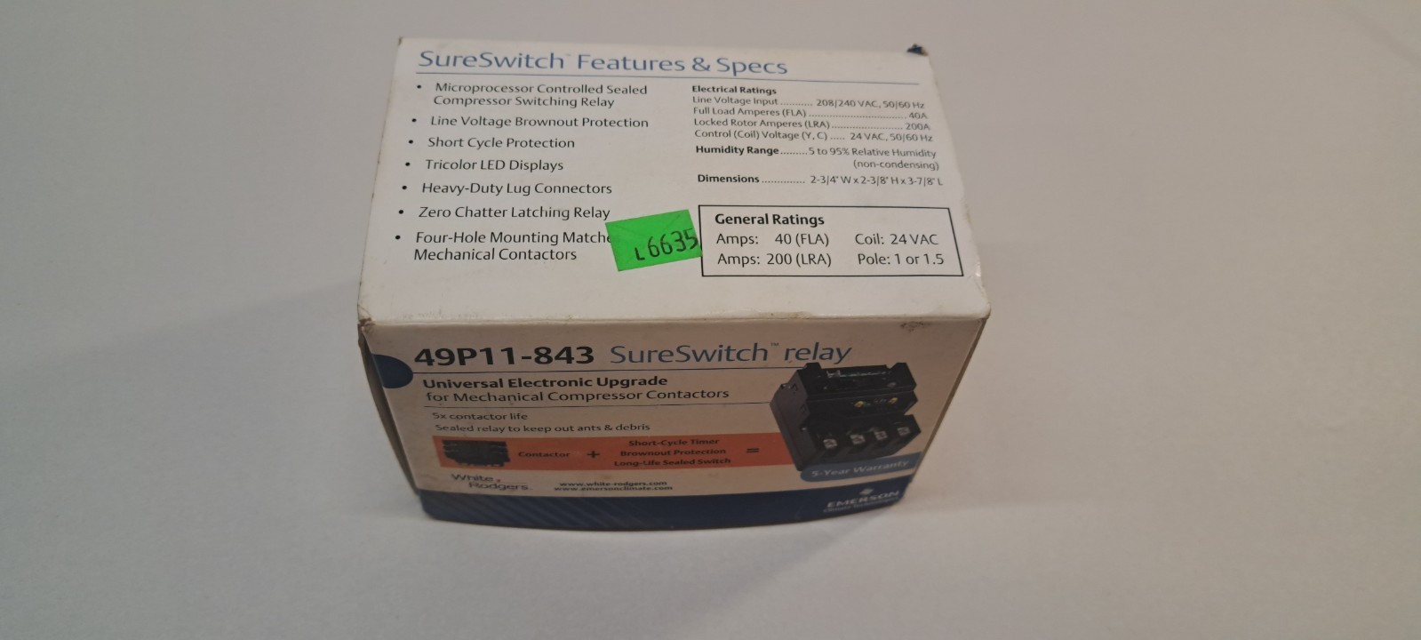 Emerson White Rodgers / 49P11-843 / Contactor SureSwitch Upgrade