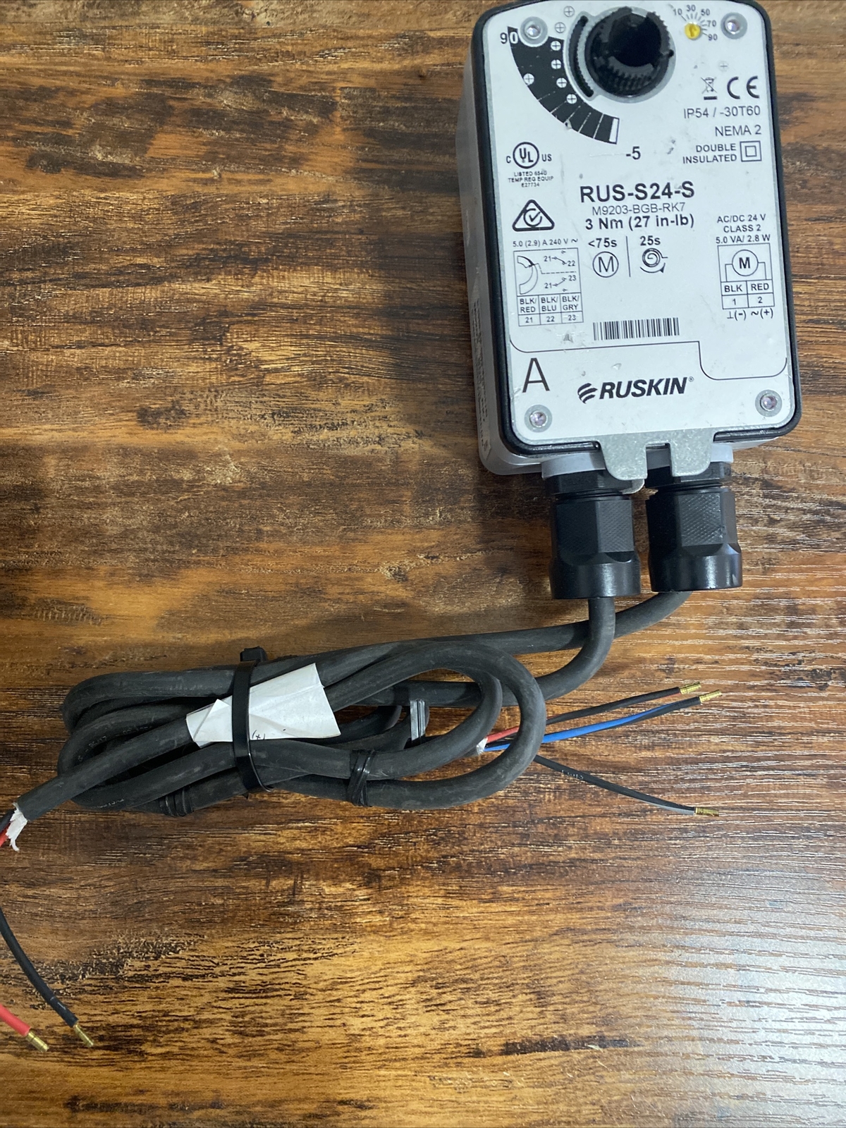 Ruskin Modulating Actuator RUS-S24-S M9203-BGB-RK7 24V AC/DC 240VAC