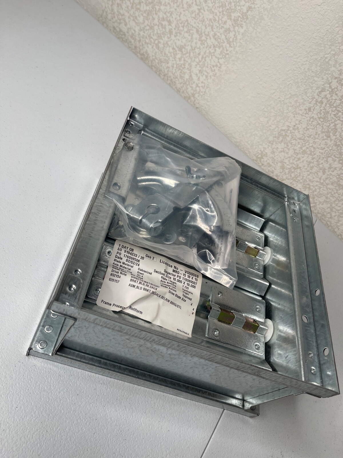 New Greenheck MBD-15 10×10 Galvanized Manual Damper