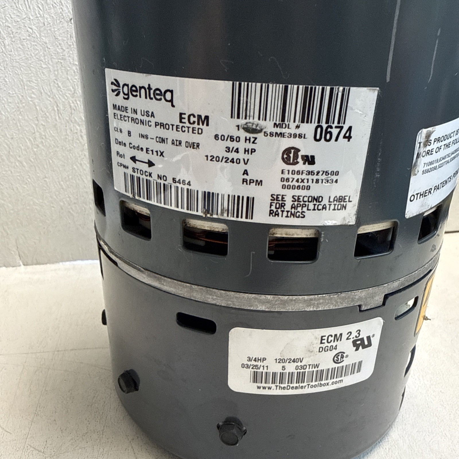 Genteq ECM Motor and Control Module 5SME39SL0674