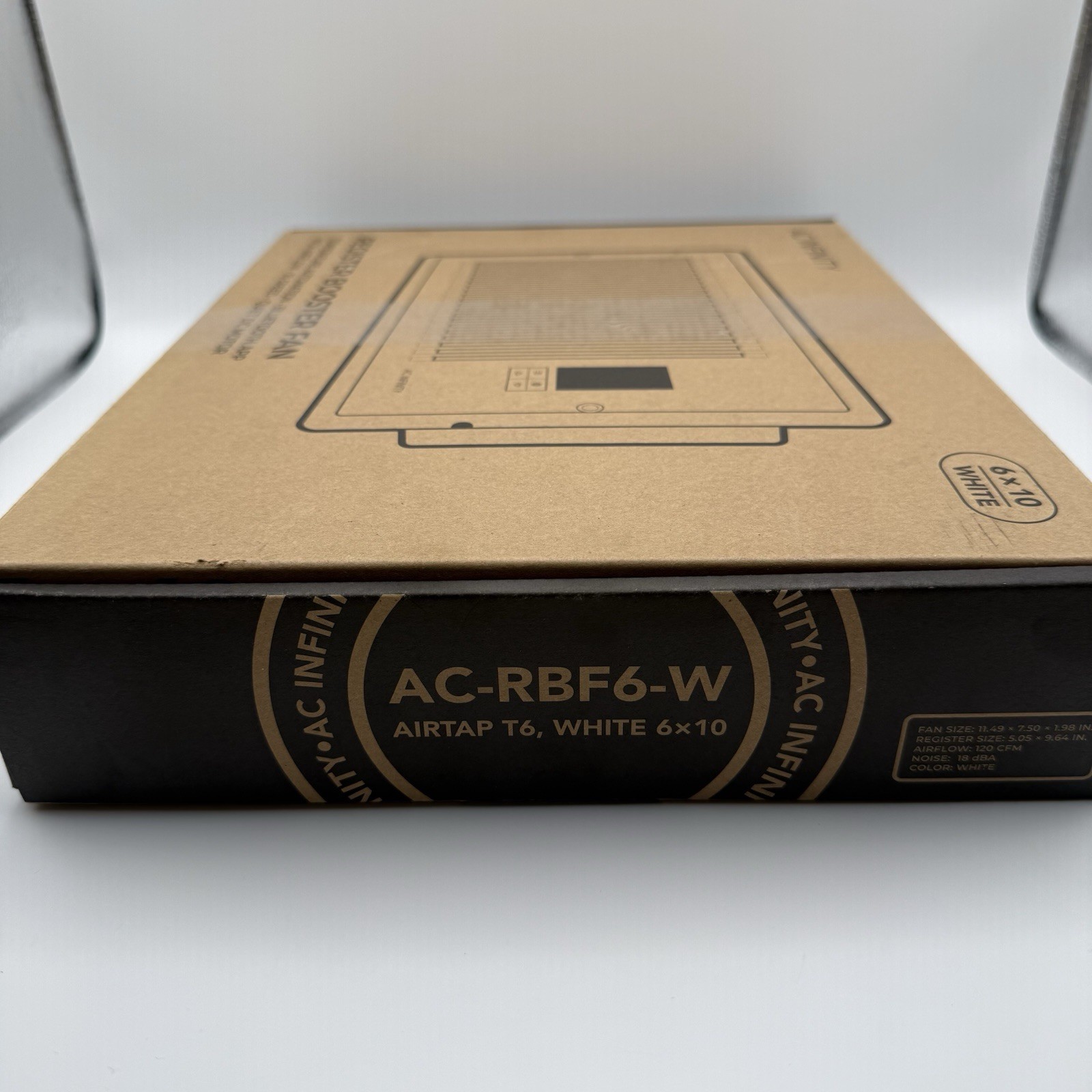 AIRTAP INFINITY Register Booster Fan White 6”x10” Improves Heating/Cooling
