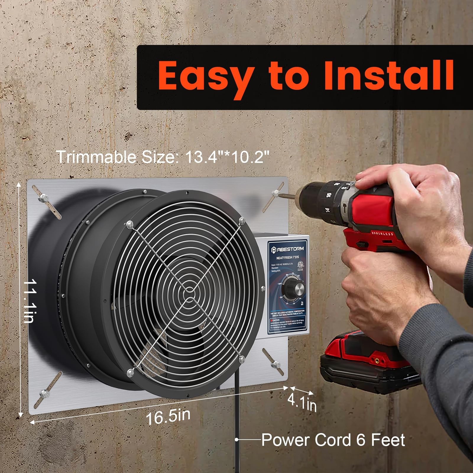 Abestorm 720Cfm Crawlspace Ventilation Fans Ip-55 Grade Basements Stainless