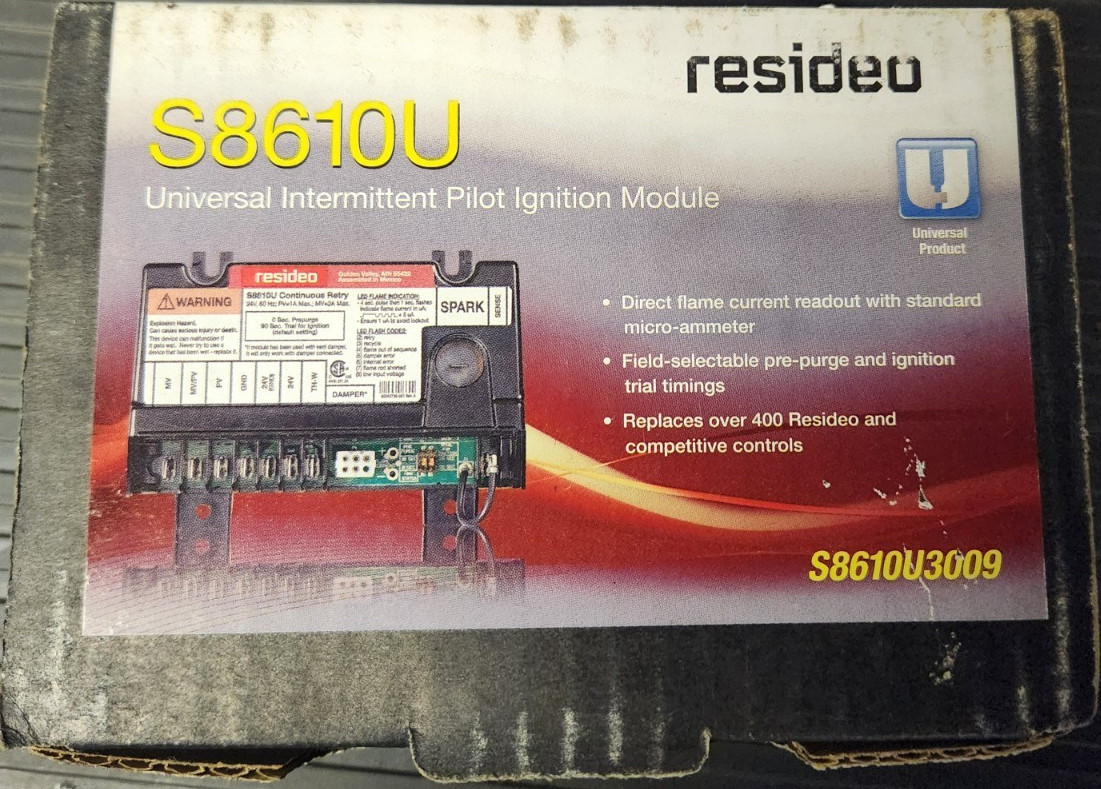 Resideo S8610U S8610U3009 Ignition Control Module 24V 0.3A Gas Furnace