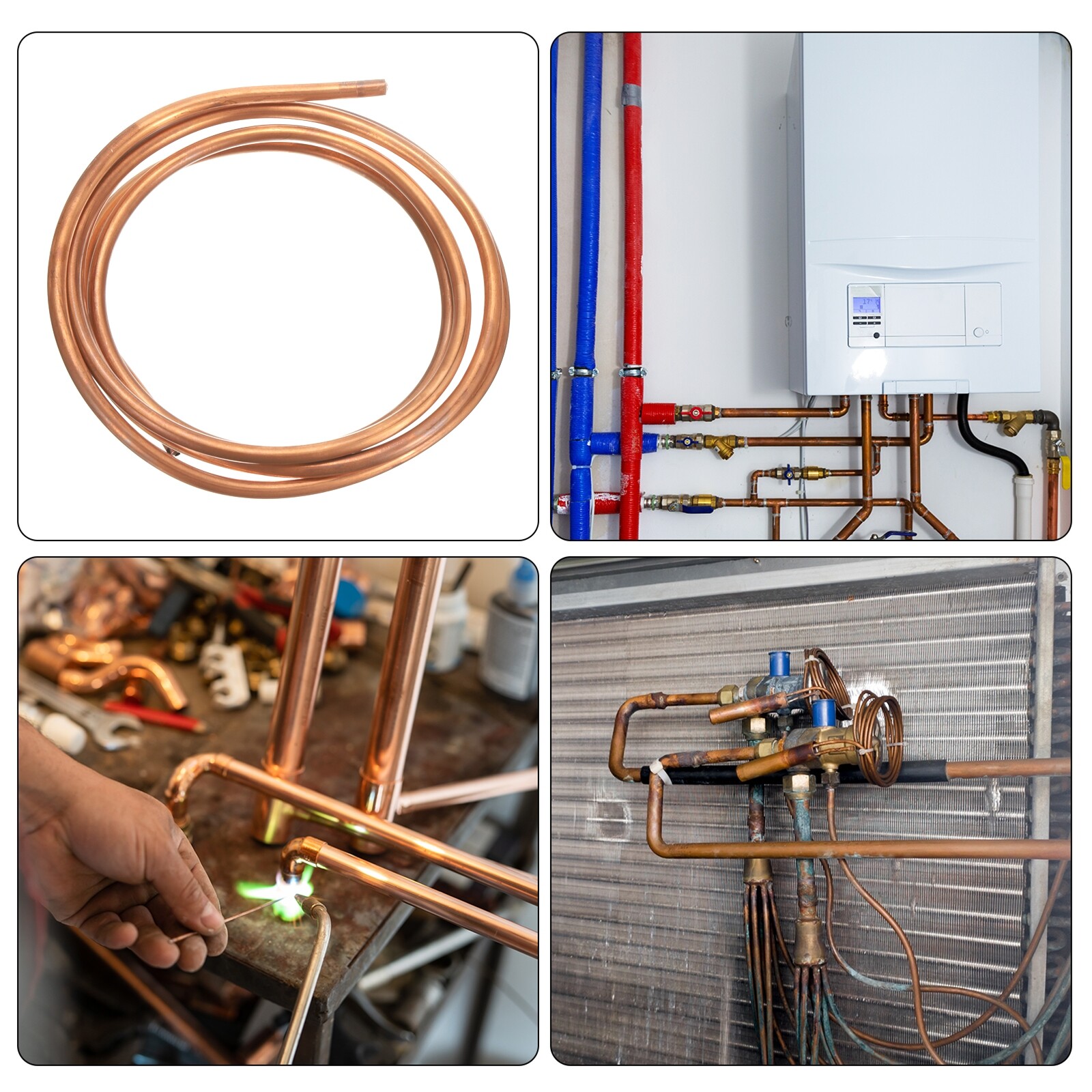 Copper Tube 3/16” OD x 4.9Ft Refrigeration Flexible Pipe Seamless Hollow