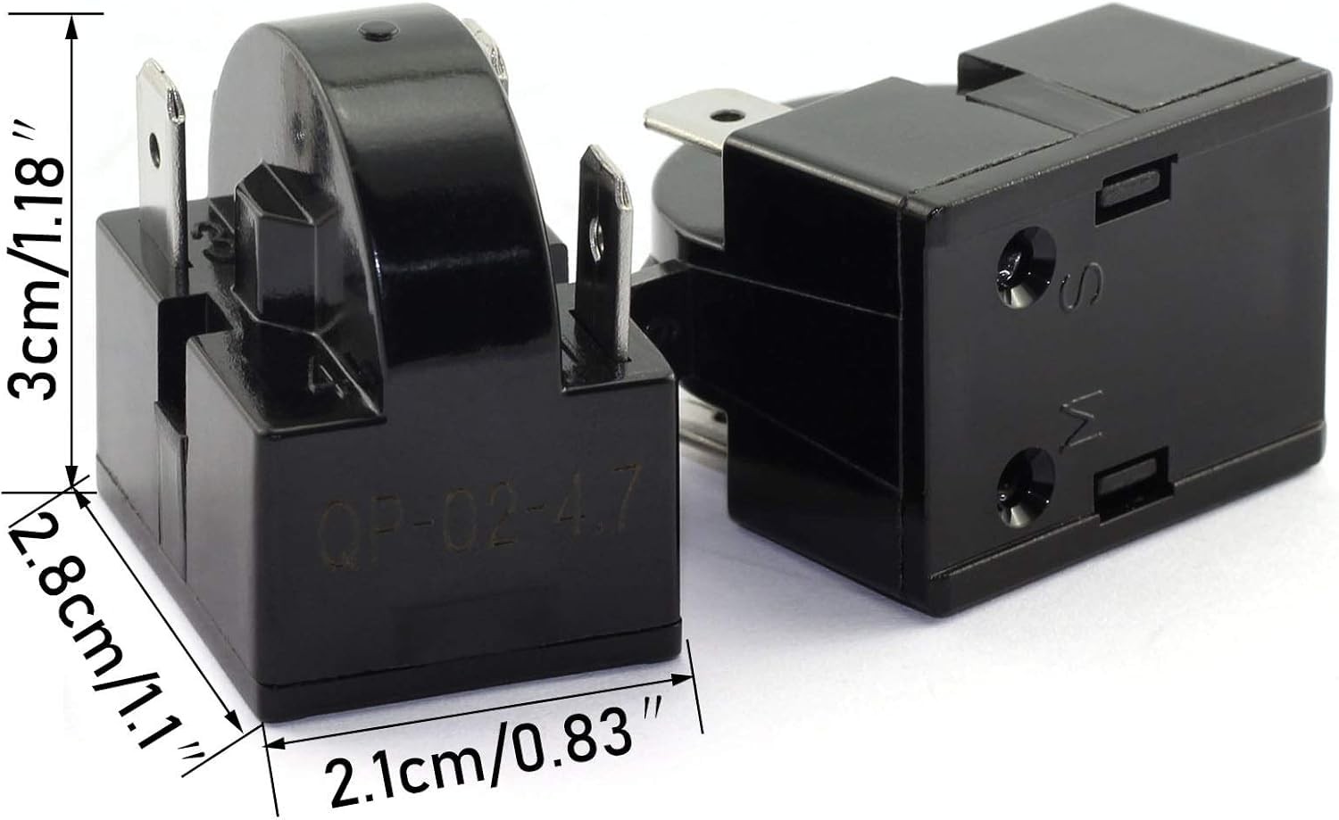 (2 Pieces in) Refrigerator Compressor Relay and Overload Kit Refrigerator…