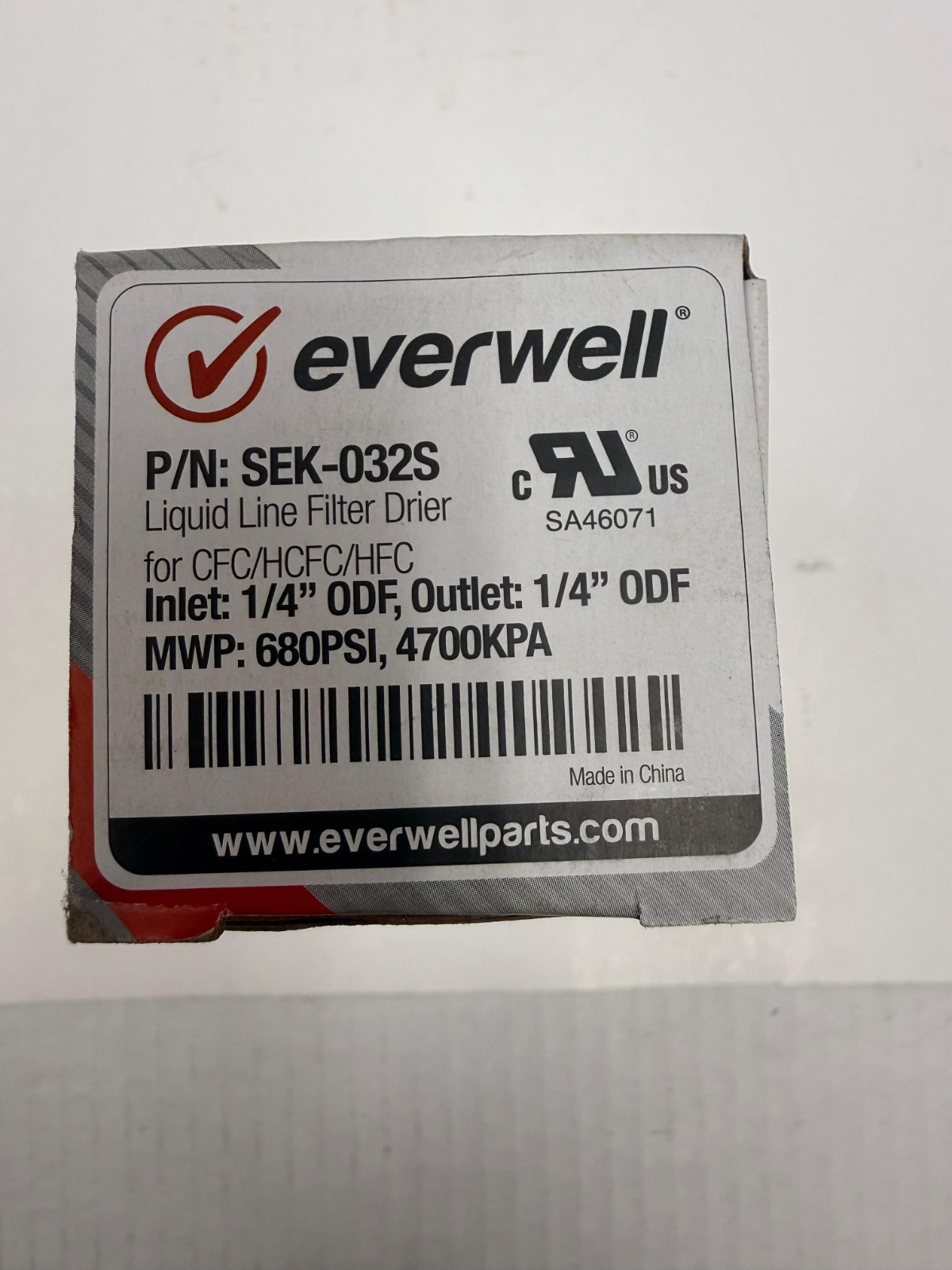 Everwell SEK-032S Liquid Line Filter Drier