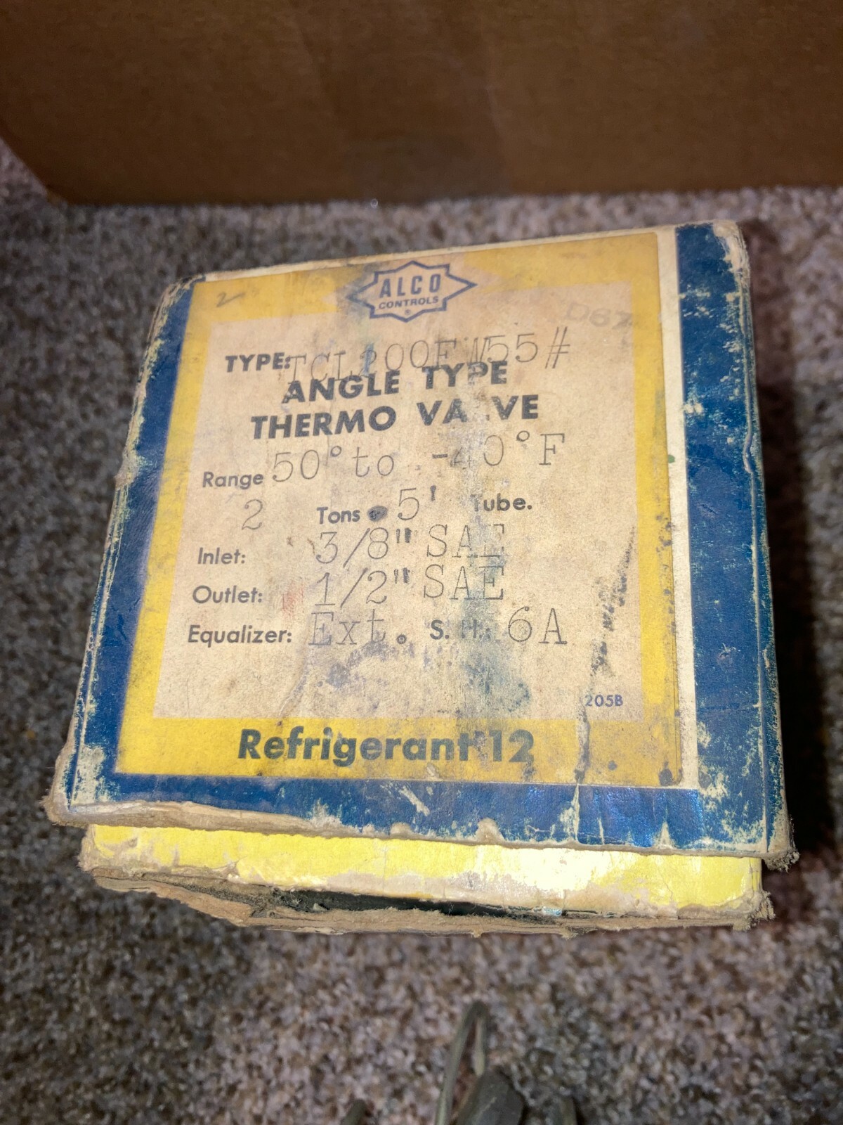 NEW ALCO CONTROLS TCL200FW55 6A 2 TONS 5′ 3/8 X 1/2 ANGLE TYPE THERMO VALVE