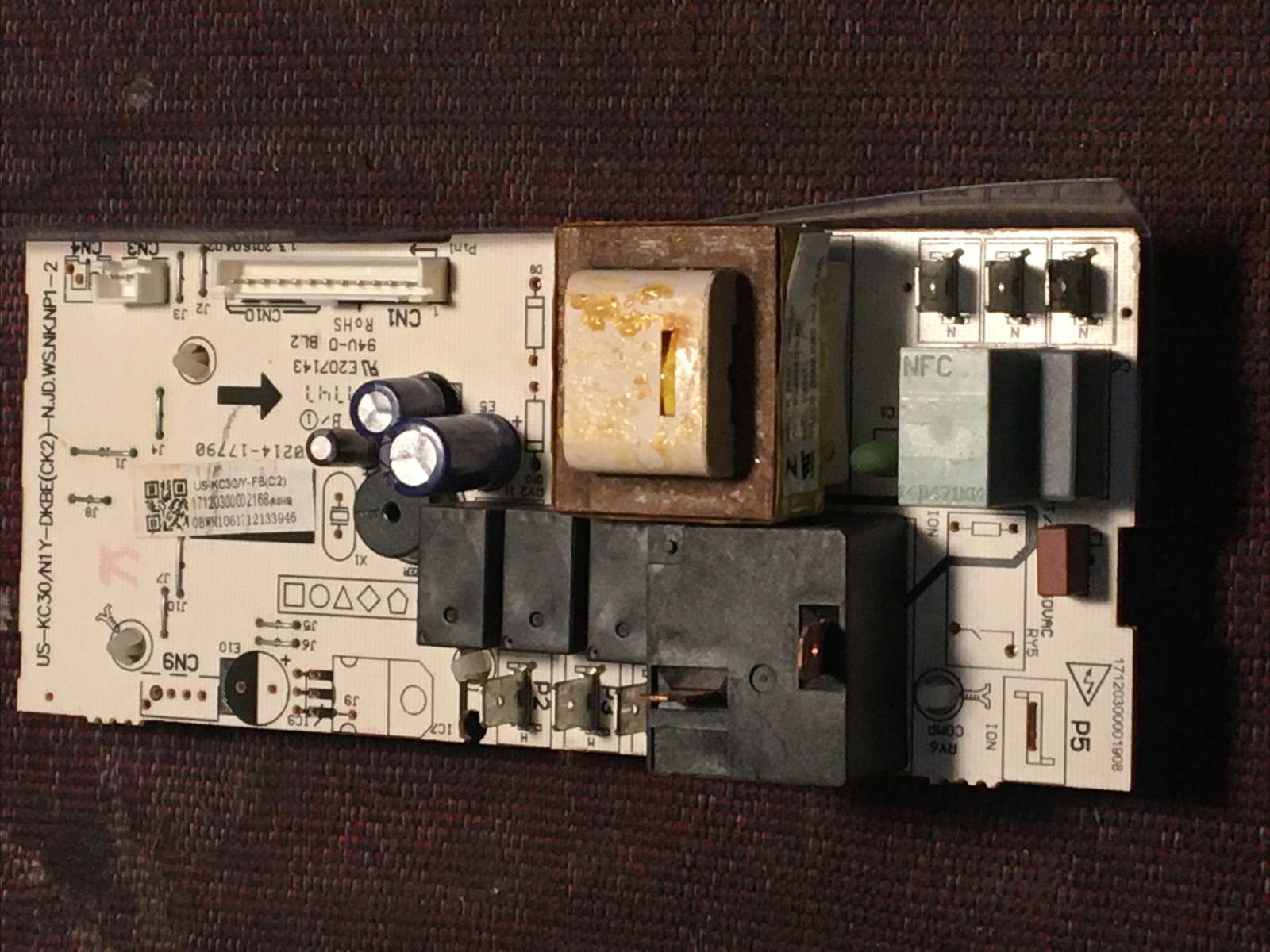 Konfront ac model: WAC10002WCO Power Supply Control Board ( US-KC30/Y-FB(C2)