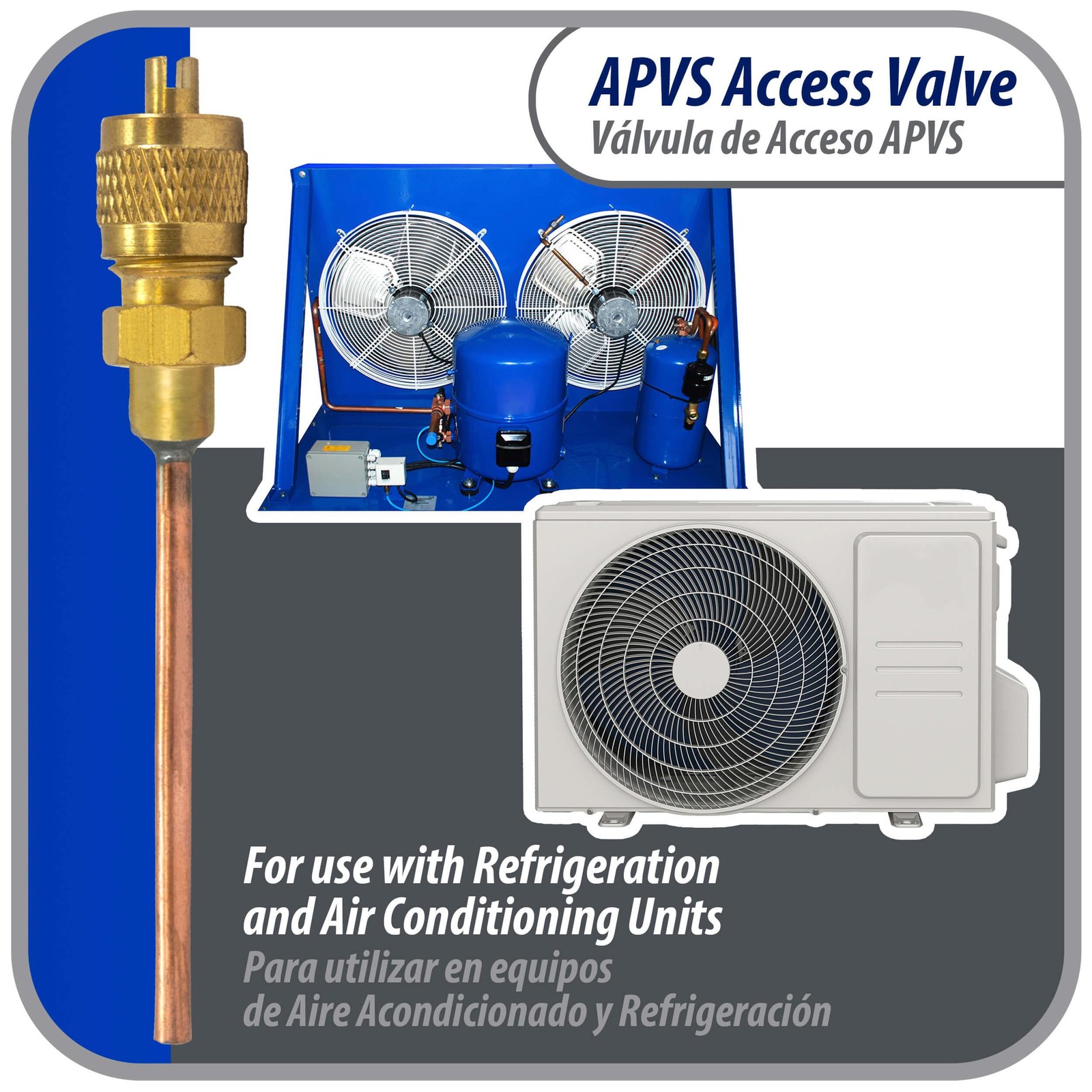 Appli Parts APVS-14182 1/4 in SAE Access Schrader Valve x 1/8 ODF x 2 in Copper