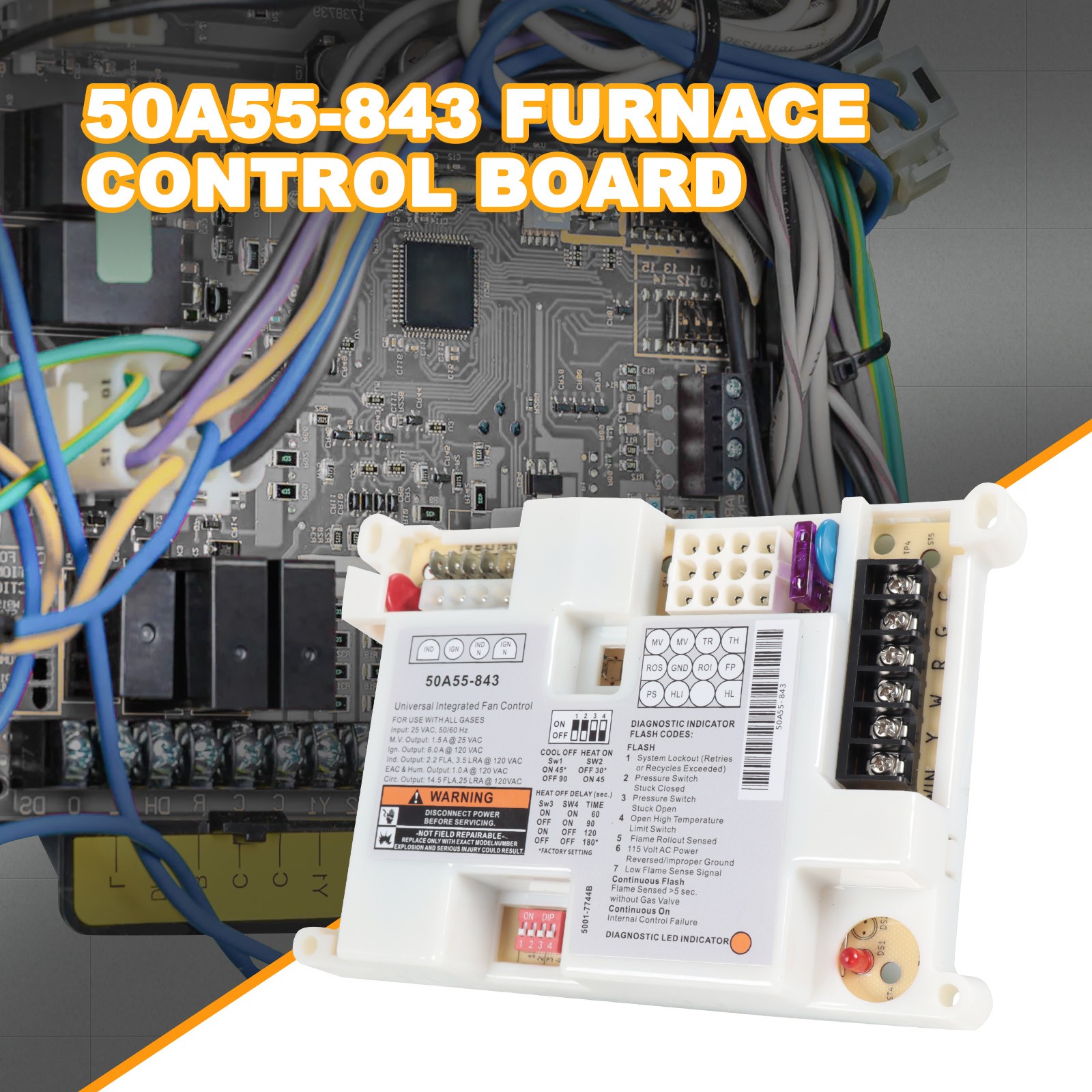 50A55-843 Furnace Control Circuit Board Replacement For White Rodgers New