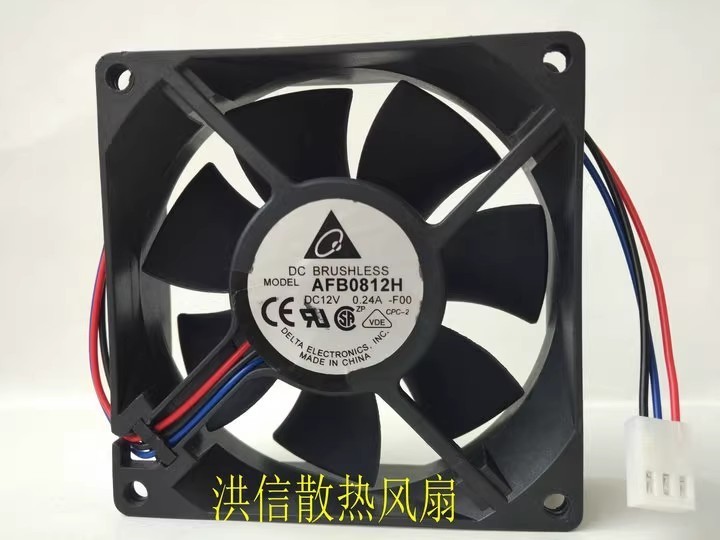 1PCS Delta 8025 AFB0812H 12V 0.24A 8CM 3-Pin Velocity Cooling Fan