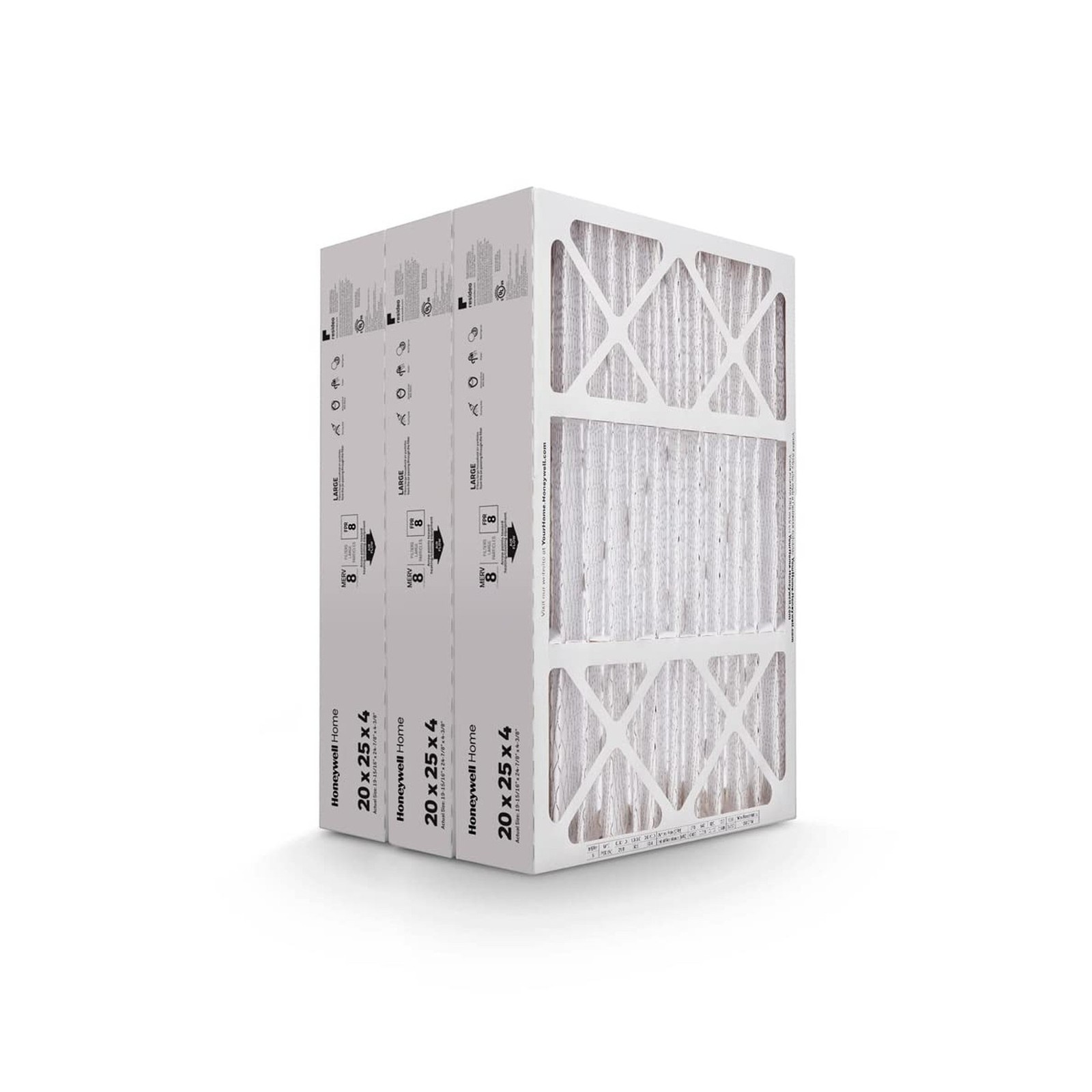 Honeywell Home 20x25x4 MERV 8, AC Furnace Air Filter, 3 PACK (CF100A1025-3PKA…