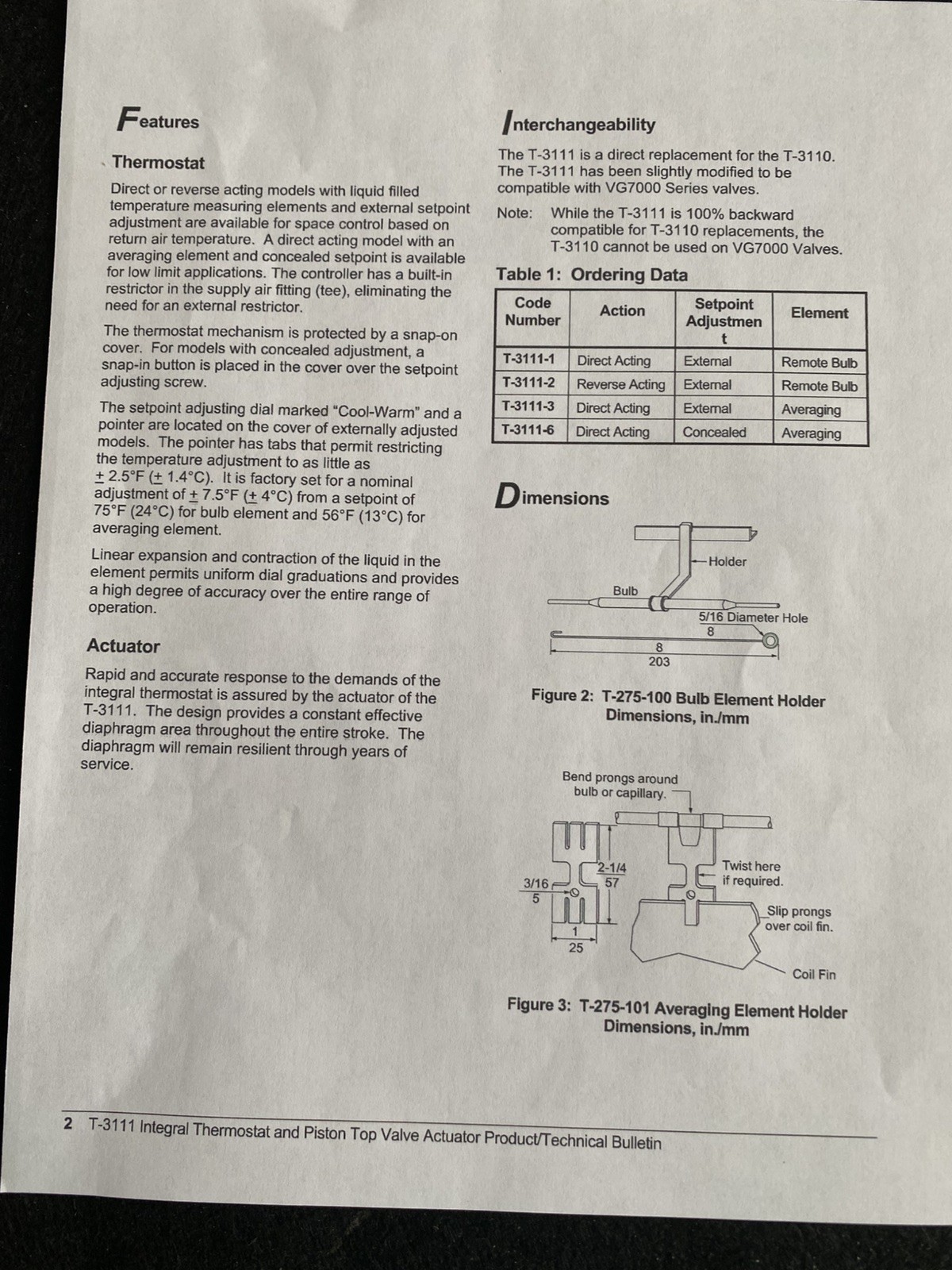 Johnson Controlls T-3111-1 Pneumatic Themostat And Valve Actuator