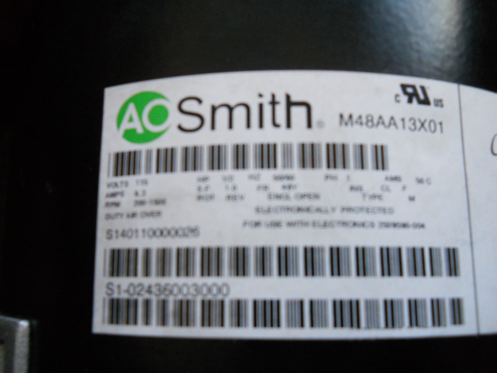New In Box M48AA13X01 Motor 1/2 HP A.O. Smith 2509590-004
