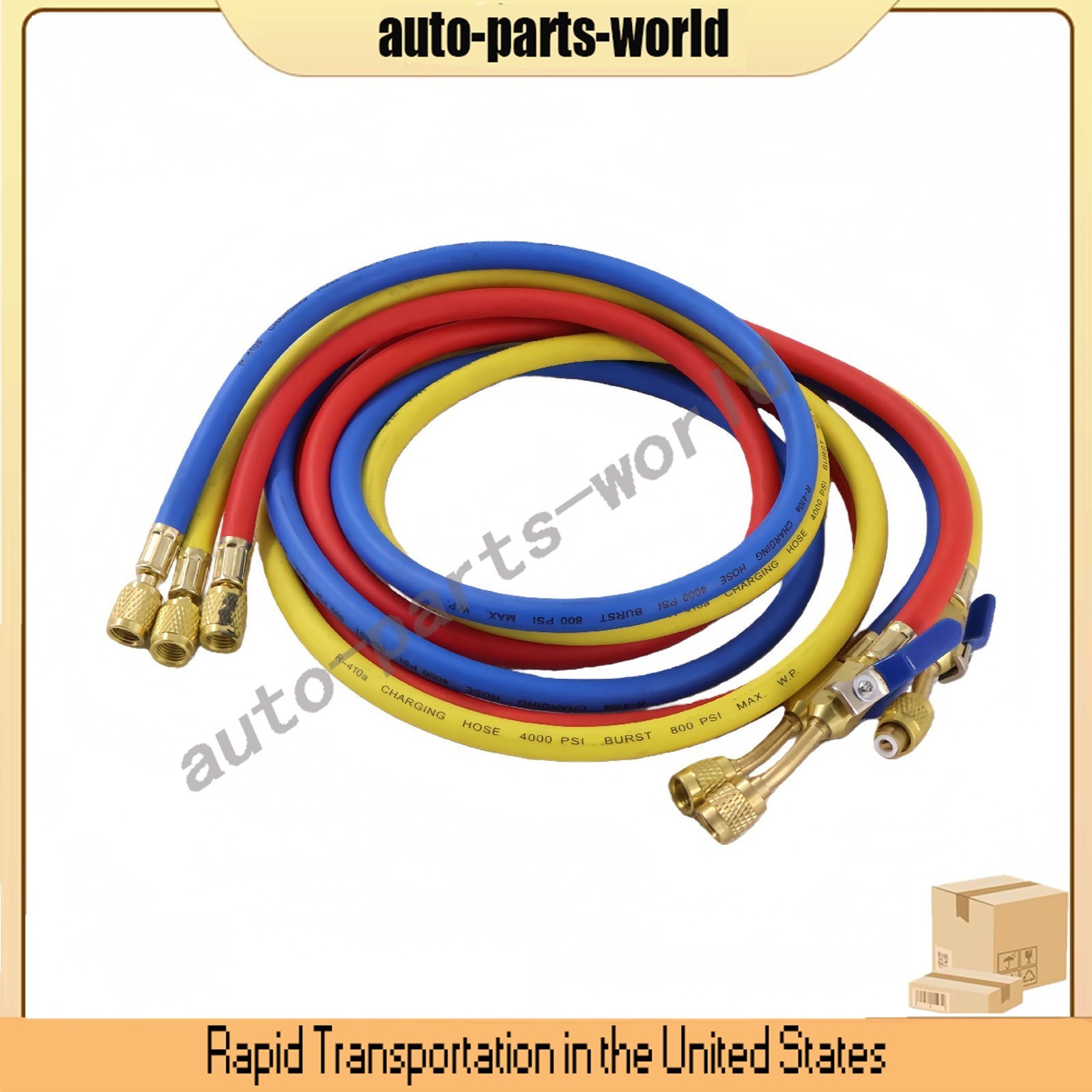 29986 For Plus II 1/4″ Charging Hose Set 72″ Compact Ball US STOCK