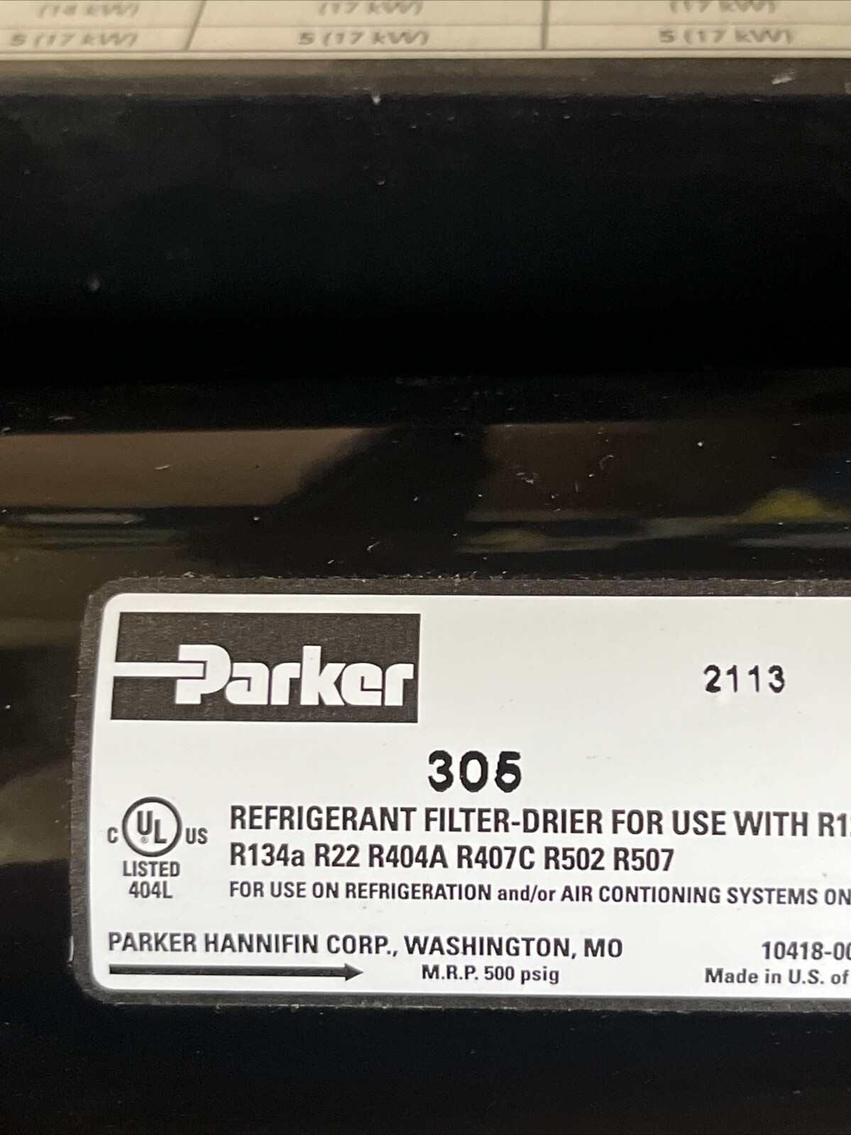 NOS Parker Liquid Line Filter Drier 305 5/8 In SAE Flare