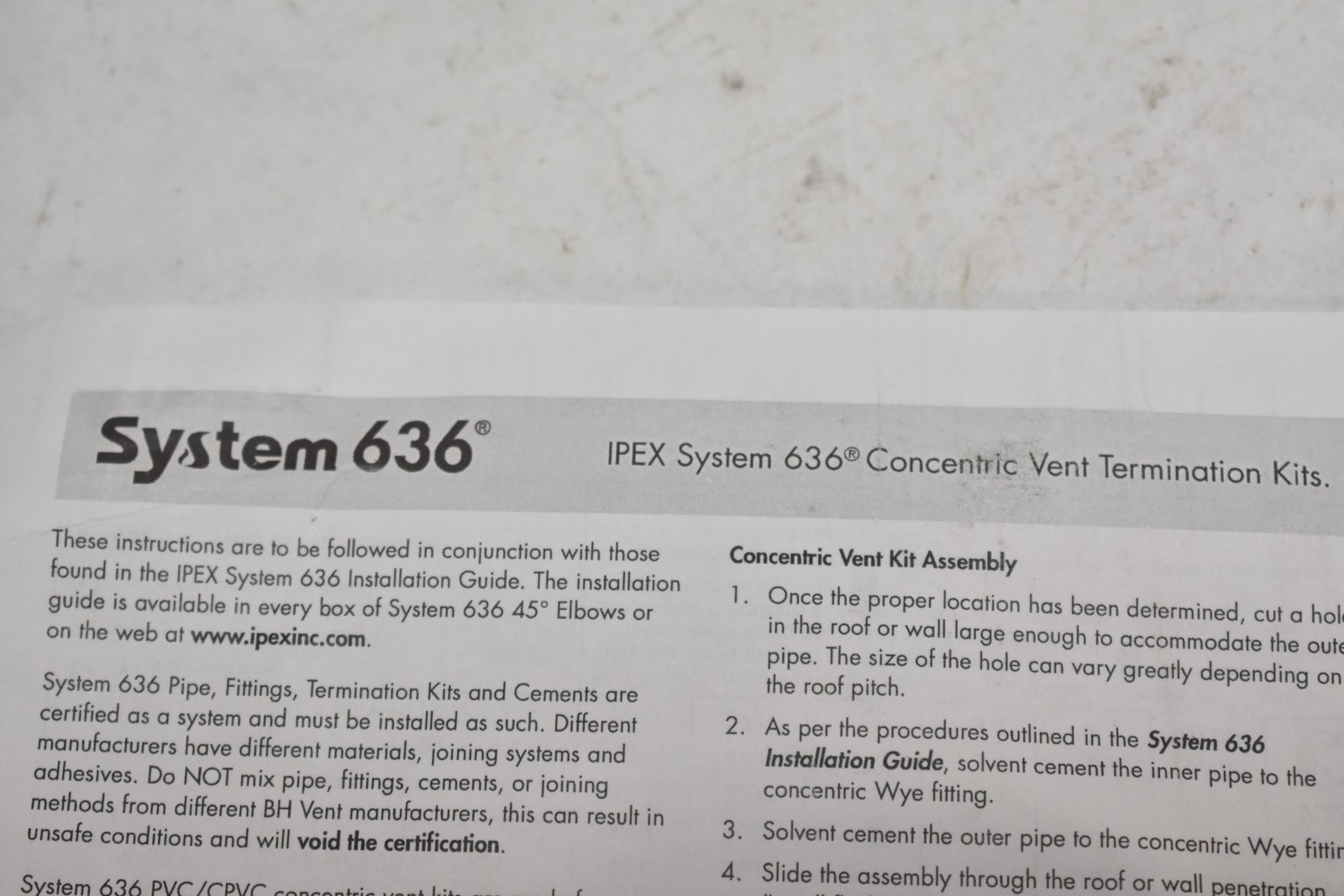 IPEX 197040 2×16 CPVC FGV Concentric Vent Kit System 636 Canada New Open Box