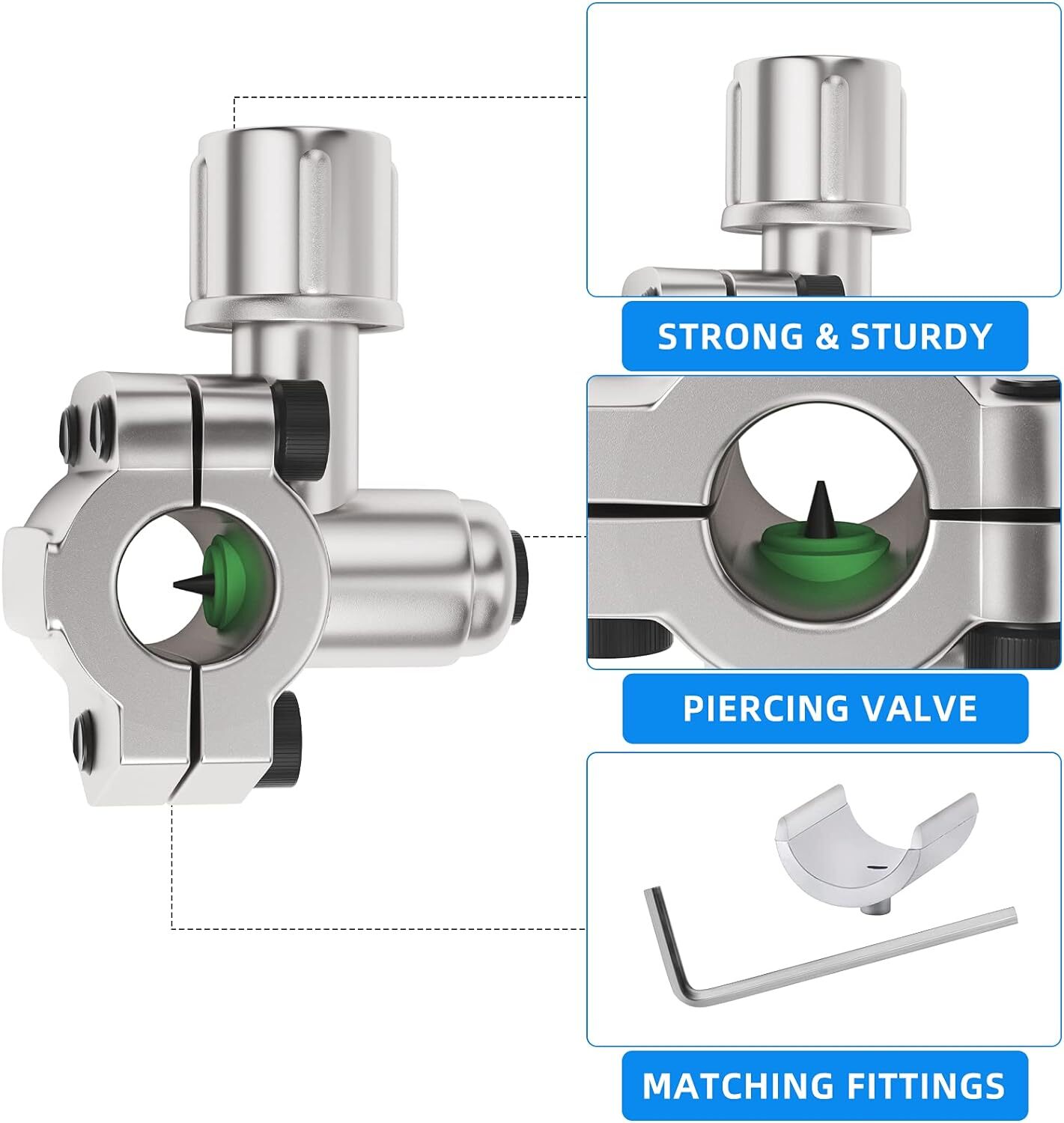 2 Pack BPV31 Bullet Piercing Valve A/C Refrigeration Lines 5/16 – 3/8 – 1/4 NEW