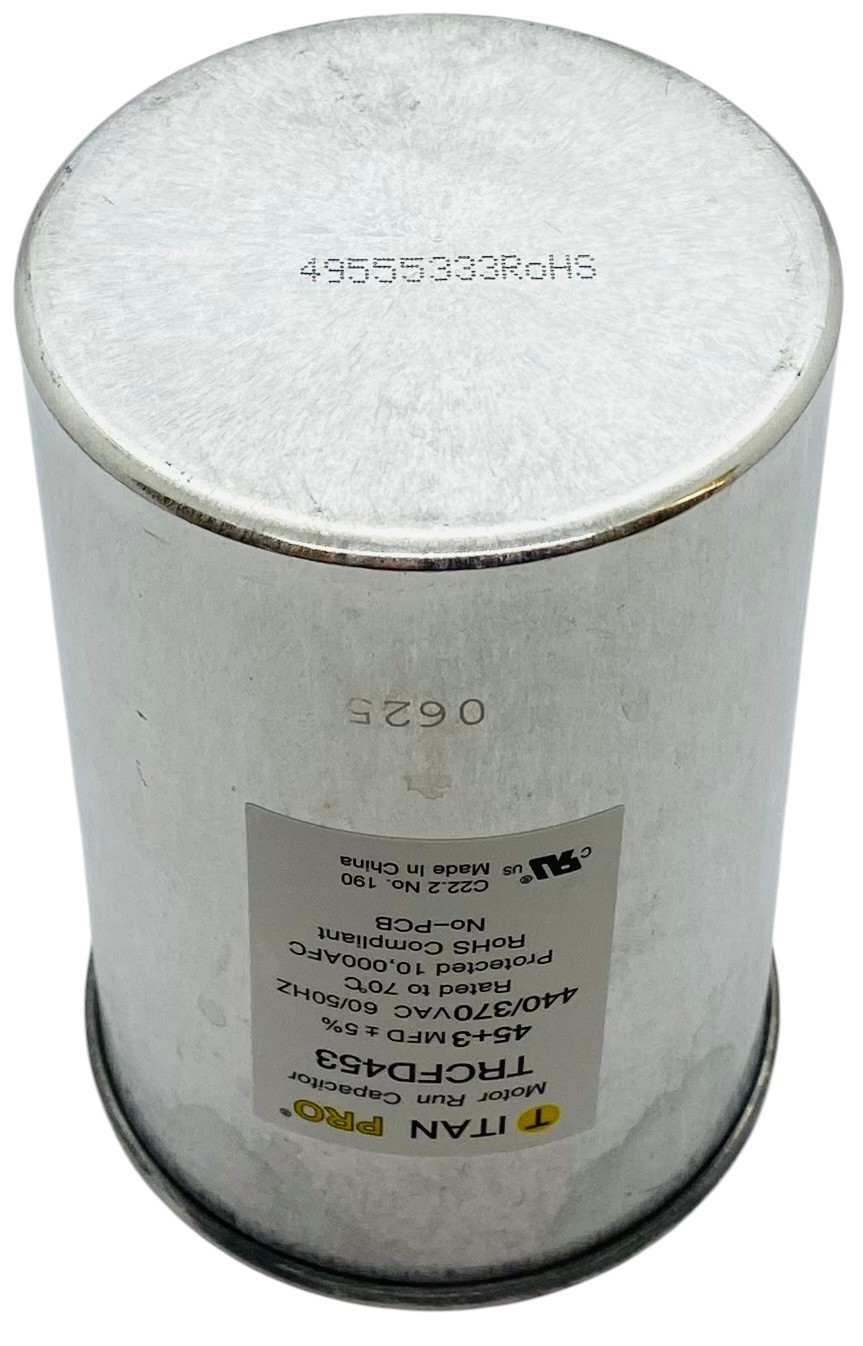 Titan Pro® Motor Run Capacitor | Round | 45 + 3 MFD | 370/440 Volt | TRCFD453