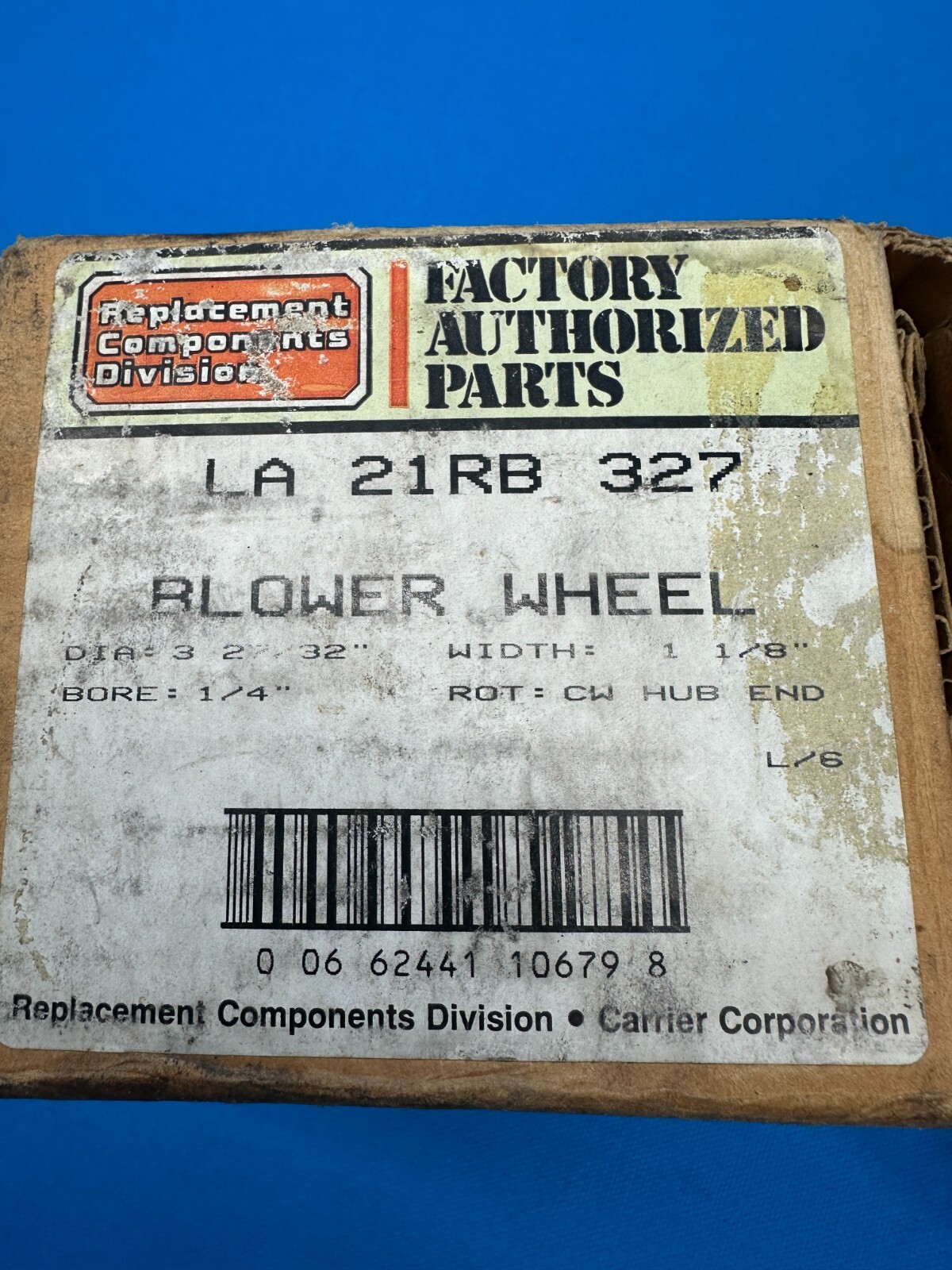 Carrier Black Draft Inducer Blower Wheel LA 21RB 327