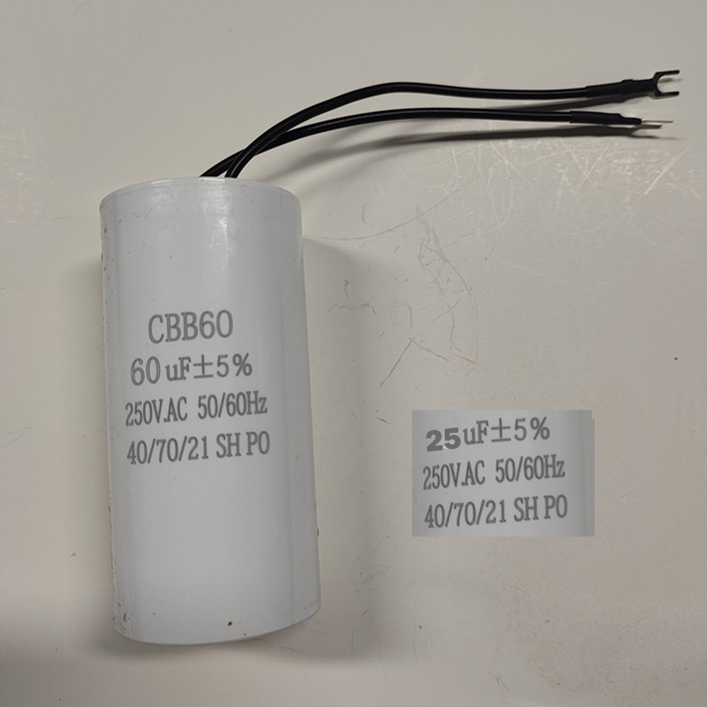 25UF 250VAC Wire Motor Run Capacitor 250V CBB60 25UF Round White 50/60HZ Cap NEW