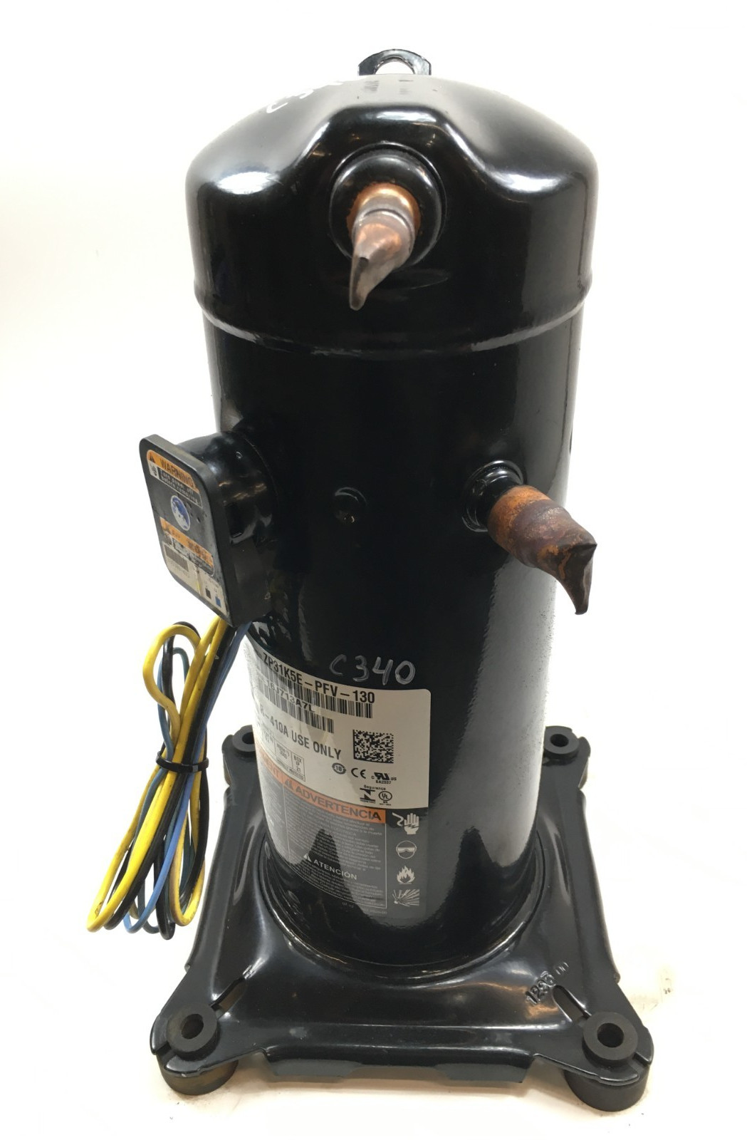 Copeland 2.5 Ton Scroll Compressor ZP31K5E-PFV-130 R410A 208/230V 1 PH used C340
