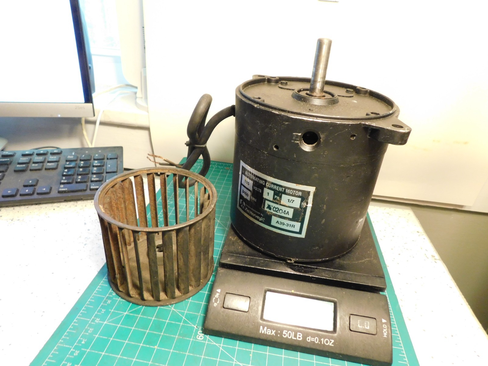 Sid Harvey’s 1/7hp 115v 3450rpm #A0204A/A39-31R AC 1-Phase Motor w/Fan Tested