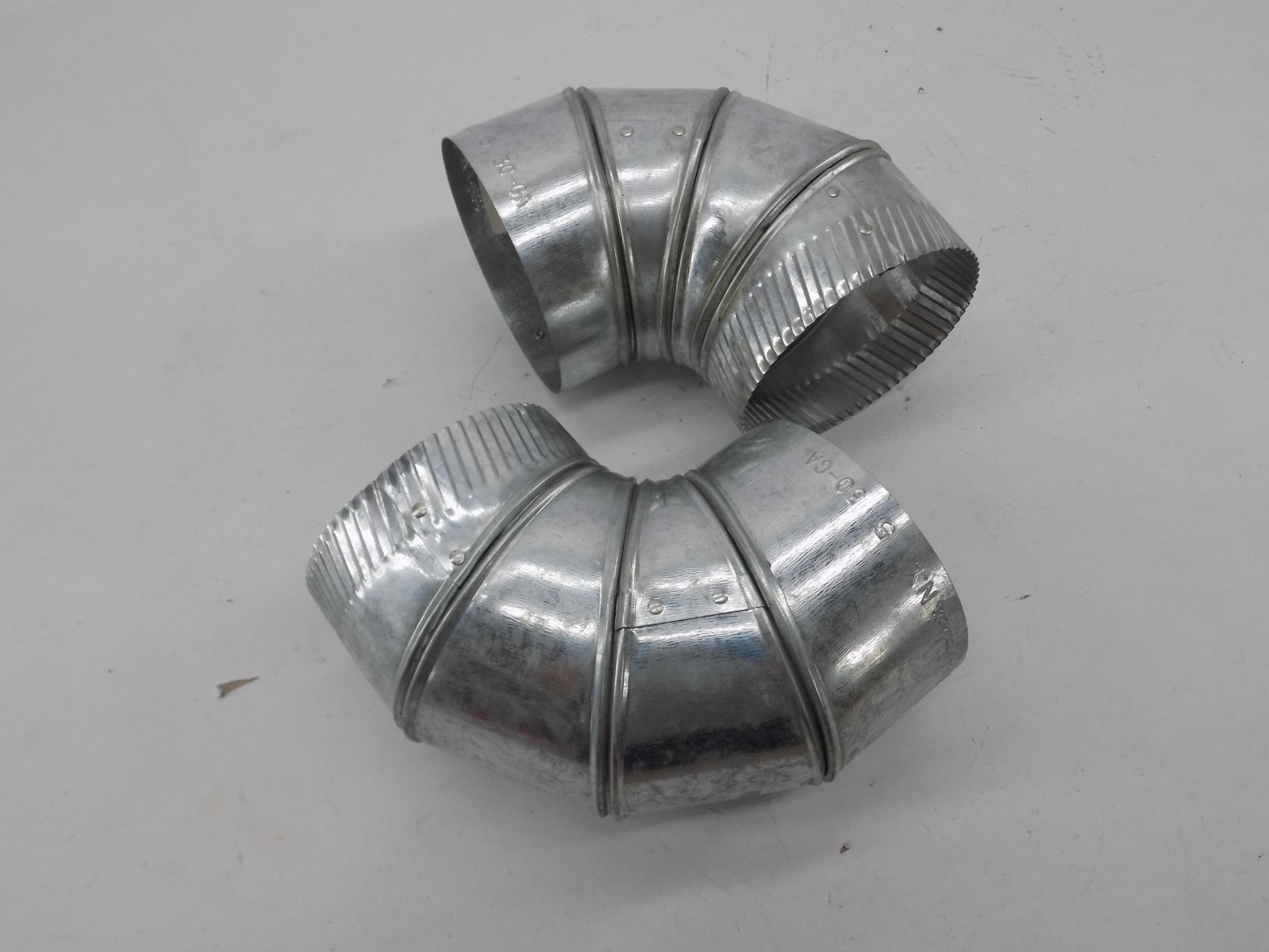 NEW LOT OF 2 HVAC 90 Degree Round Adjustable Duct Elbow Galvanized Steel 5″