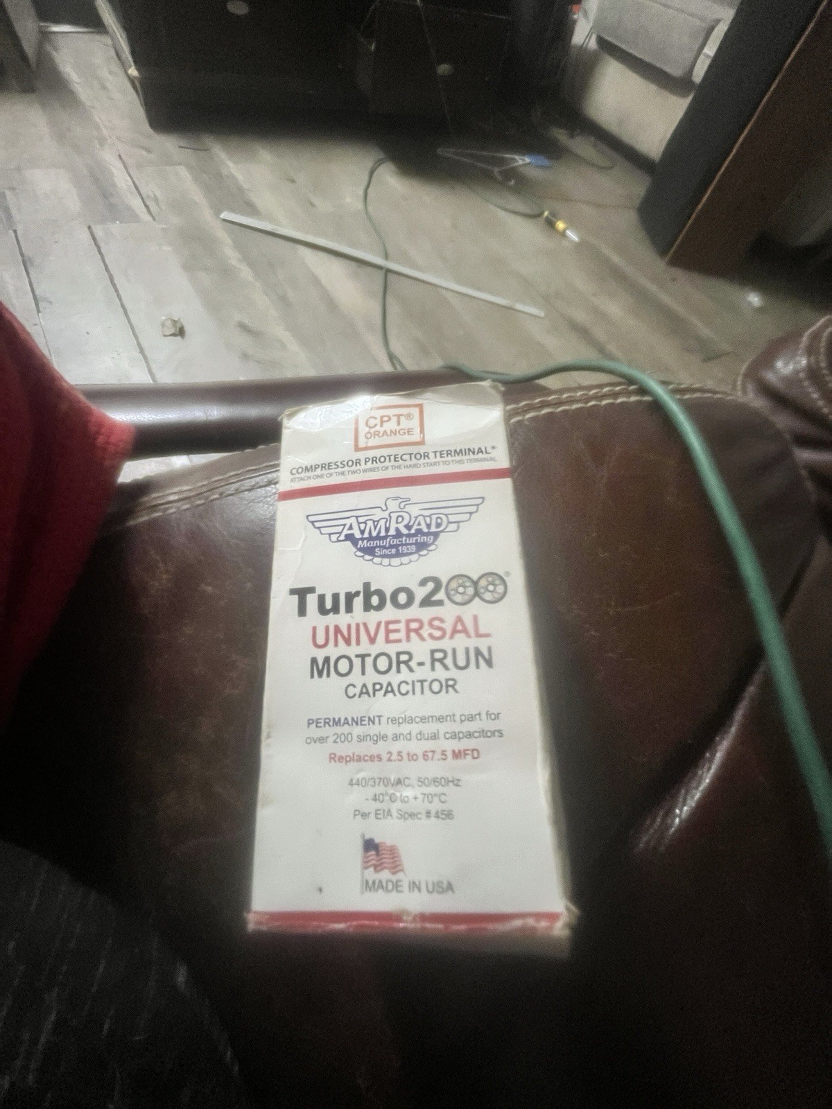AmRad Turbo 200 Universal Motor-Run Capacitor 440/370 VAC CPT Orange Made in USA