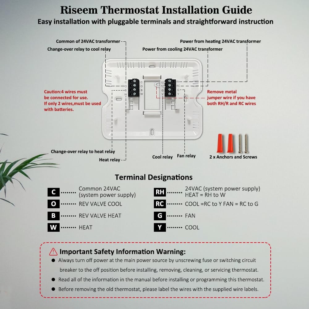 Non-Programmable Thermostat for Home 0.98″D x 4.72″W x 3.86″H, Blue