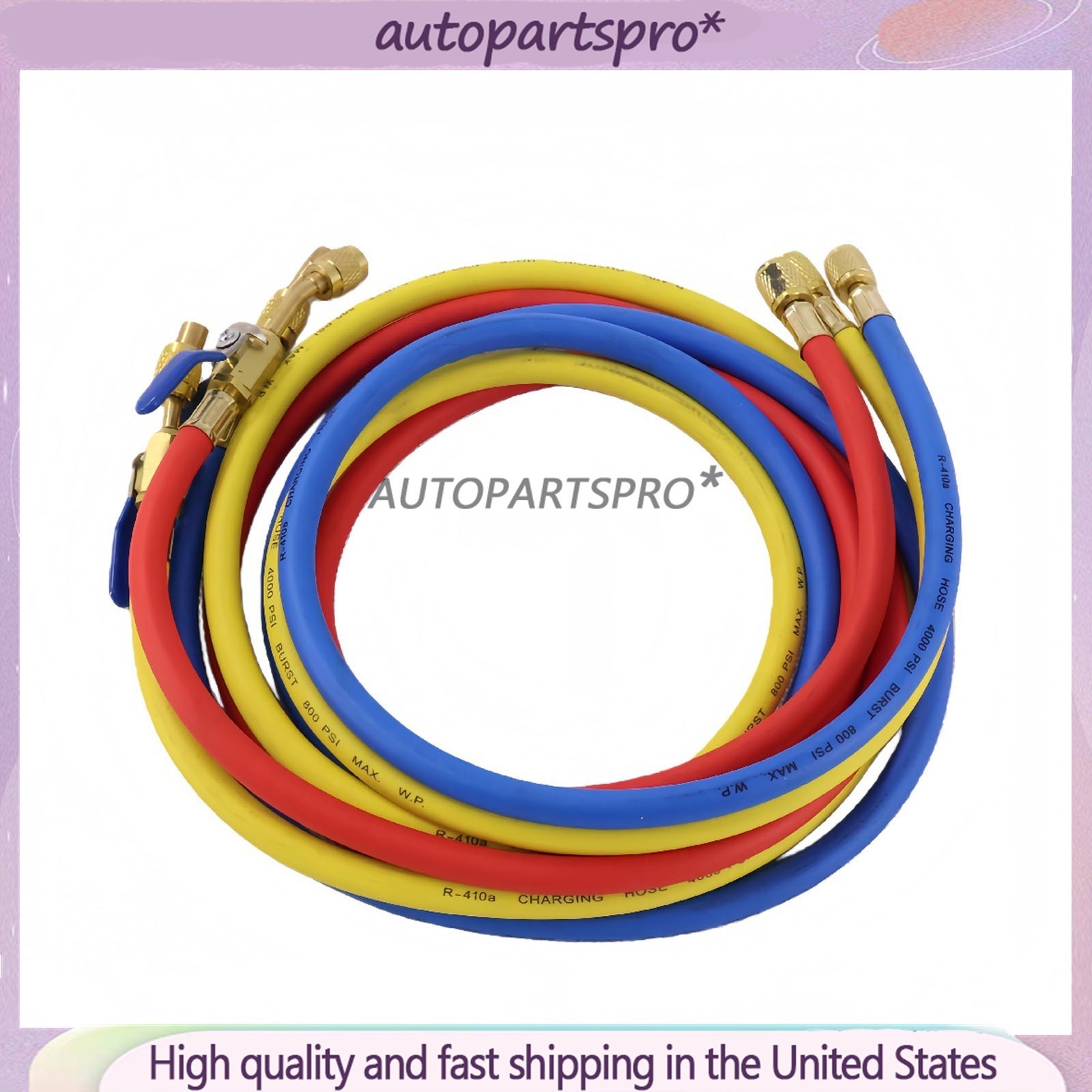 For R-410A Refrige 3Pack 29986 Plus II 1/4″ Hose with Compact Ball Valve 72″