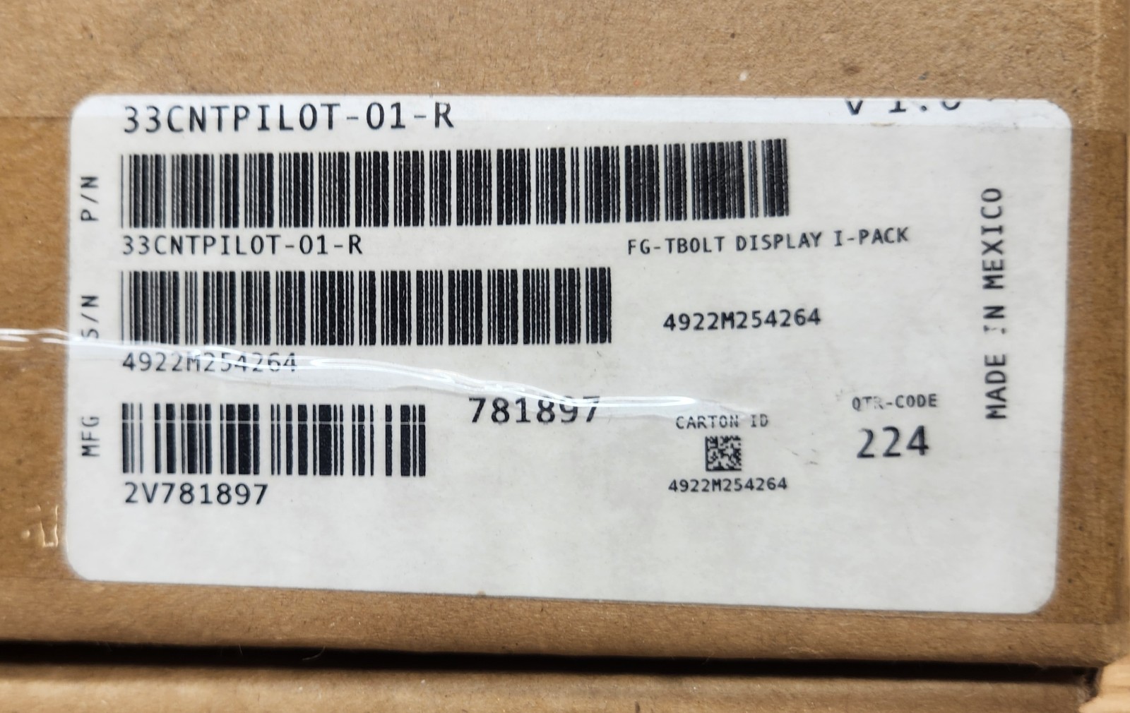Carrier 33CNTPILOT-01-R Touch Screen Display