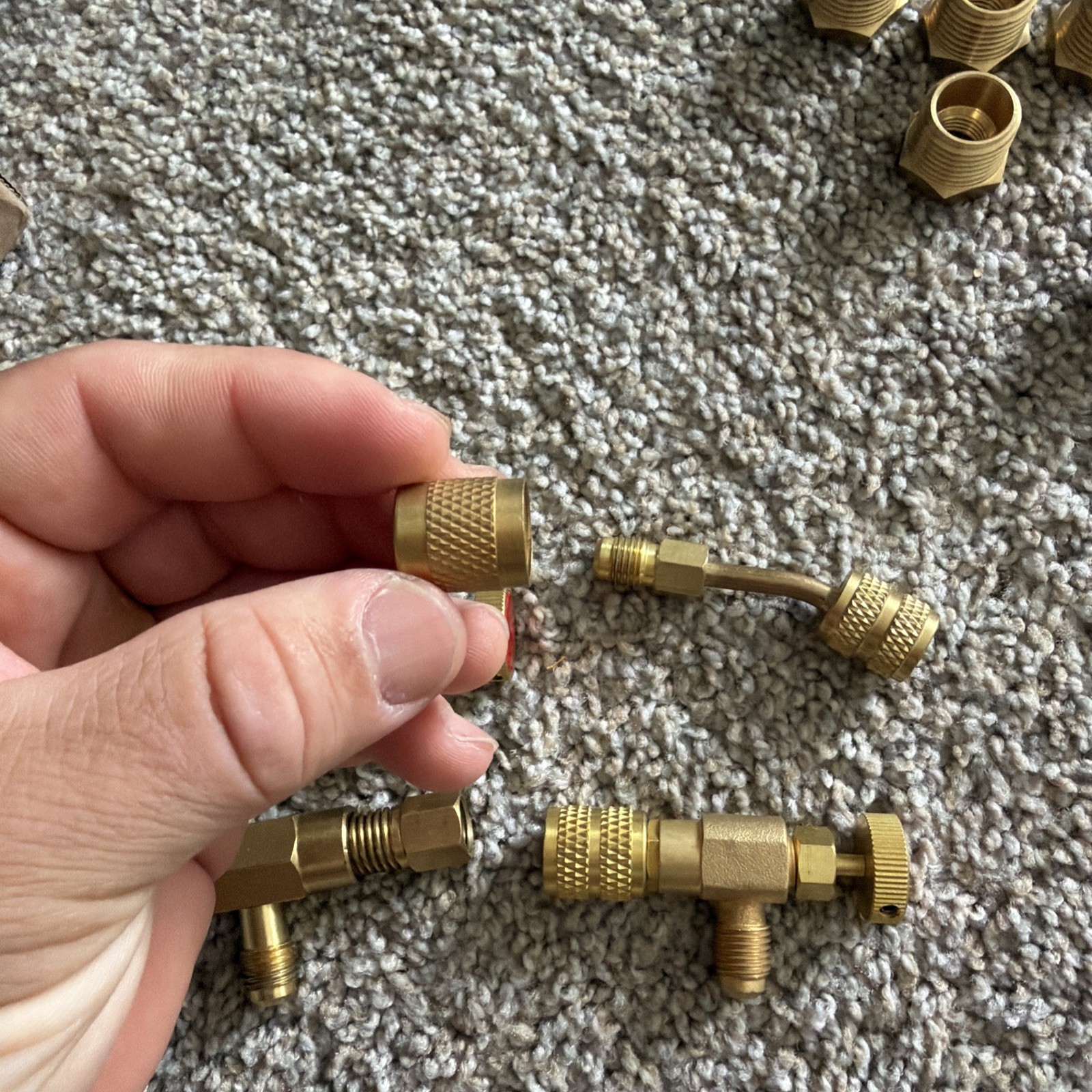 Mini Split Adapter 5/16 to 1/4 SAE Flare R410A Brass for HVAC Manifold Gauge