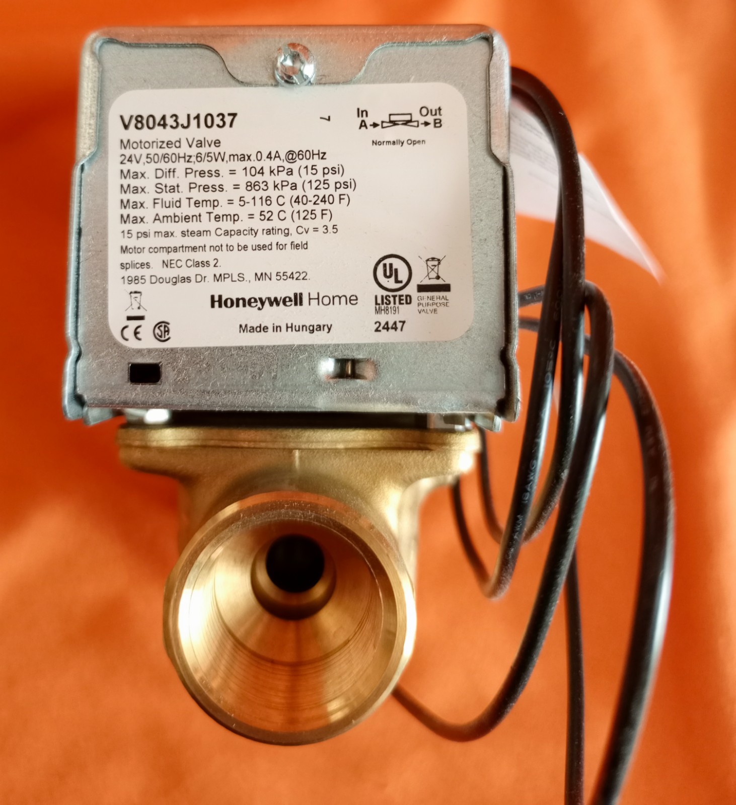 Honeywell V8043J1037/U 3/4″ Motorized Valve