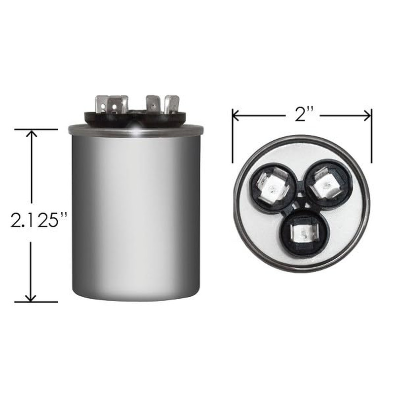 12730-35 + 3 Uf MFD X 370 VAC round Dual Run Capacitor Replaces Ge/Genteq # C335