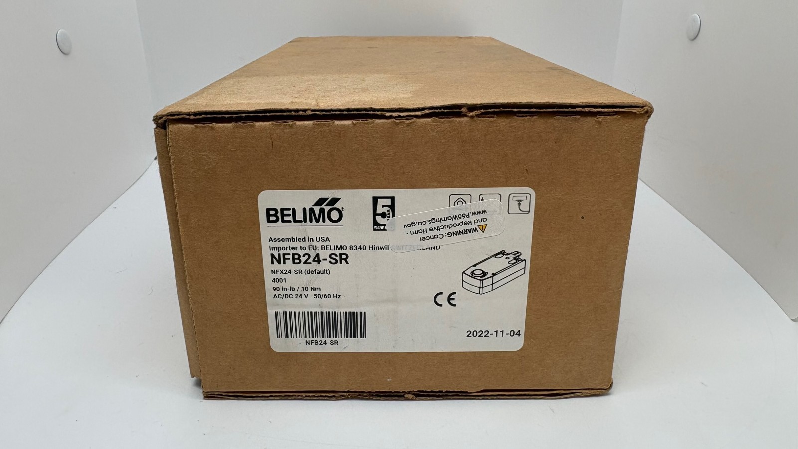 NEW NFB24-SR Belimo 24V 90 in-lb Proportional Spring Return HVAC Damper Actuator