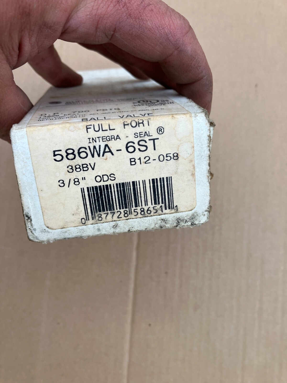 Superior No.586WA-6ST 3/8″ Refrigerant Ball Valve NOS