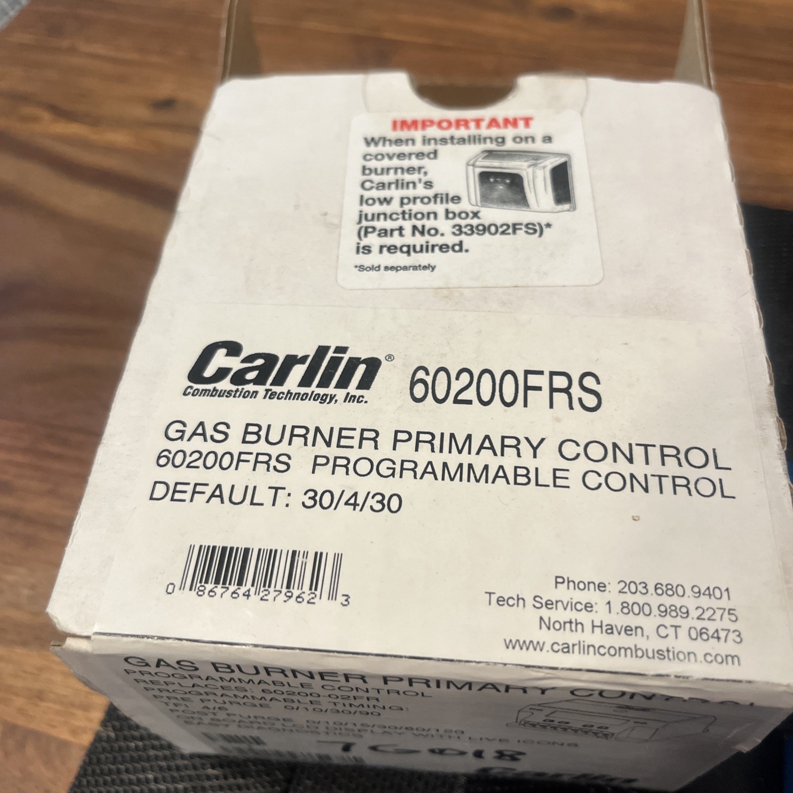 Carlin 60200FRS Gas Burner Primary Control For EZ-Gas GAS201 6020002FR363S