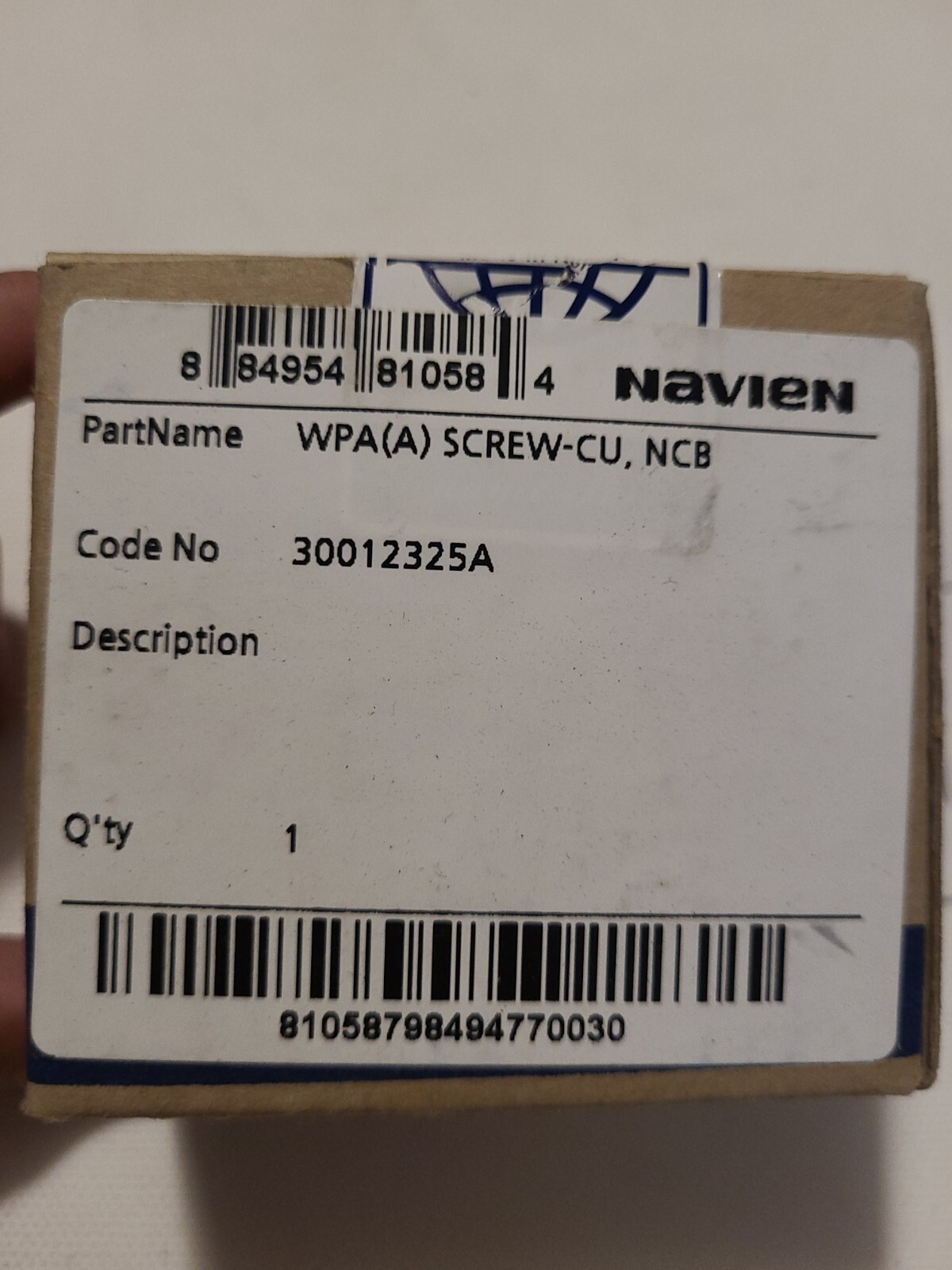 Navien #30012325A WPA (A) SCREW-CU, NBC