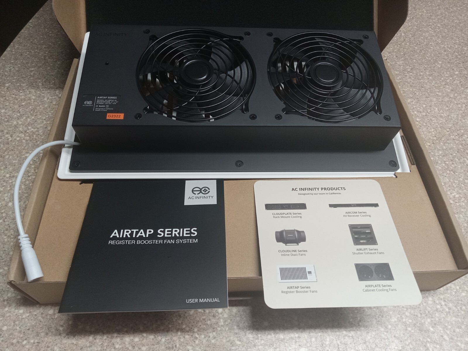 AC Infinity AIRTAP T6 Booster Fan for Registers 6″×12″ Heat & Cool (AC-RBF62-W)