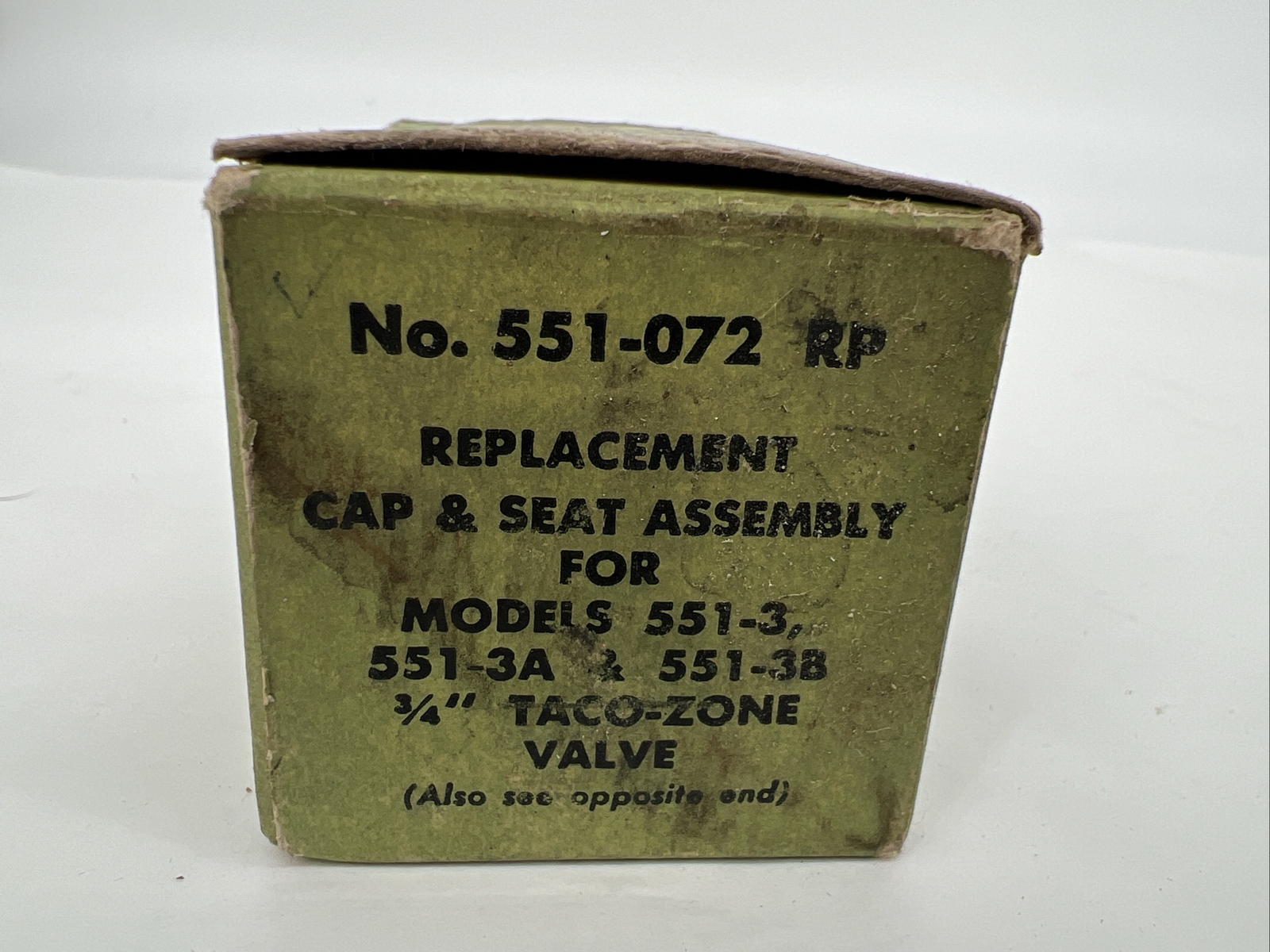 Taco 551-072RP Zone Valve Replacement Cap & Seat Assembly for 551 New Old Stock