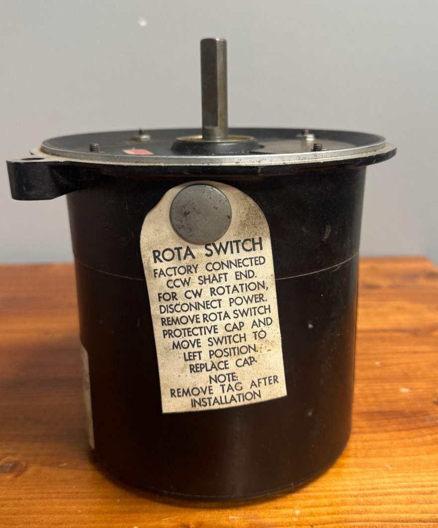 Sid Harvey A39-5 Oil Burner Motor 1/6 HP 115V 3450 RPM 48 Frame Single Phase