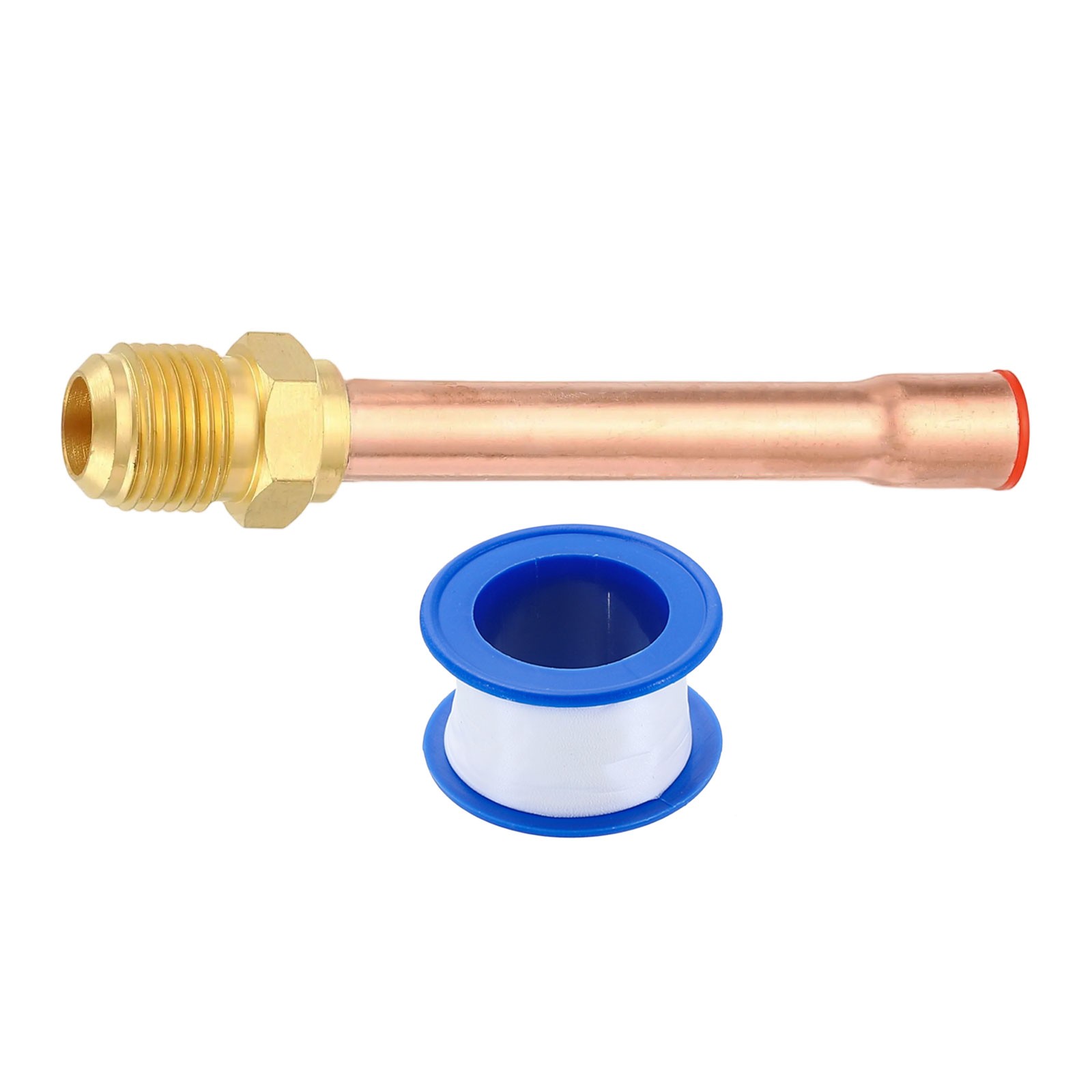3/8 SAE Male Thread x 3/8″ OD Flare Connector with Copper Tube