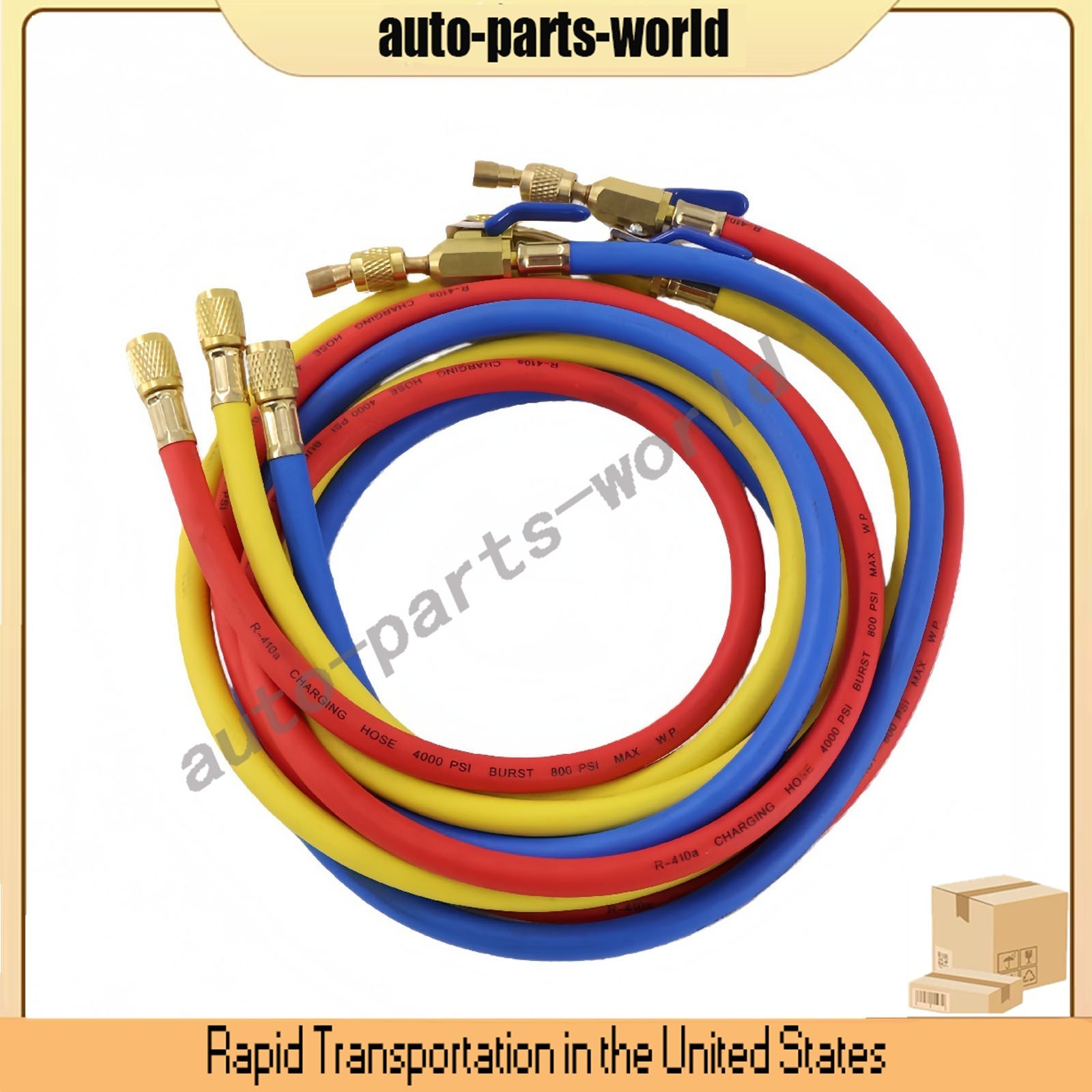29986 For Plus II 1/4″ Charging Hose Set 72″ Compact Ball US STOCK