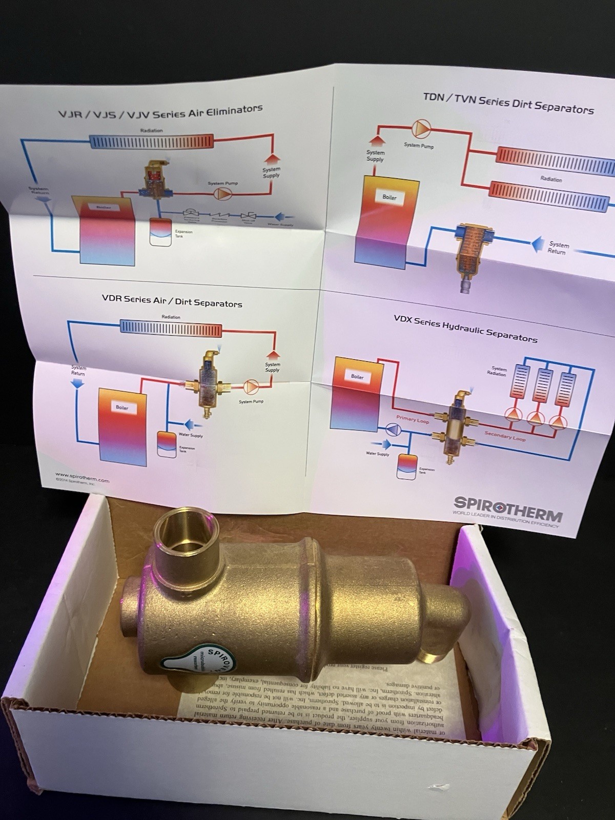 NOS Spirovent Junior 3/4″ Sweat Air Eliminator Spirotherm VJS075 Brass Hydronic