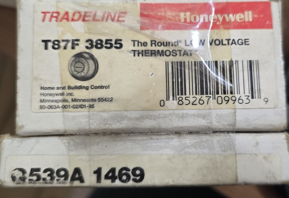 Honeywell Thermostat Subbase AND Round Low Voltage Thermostat