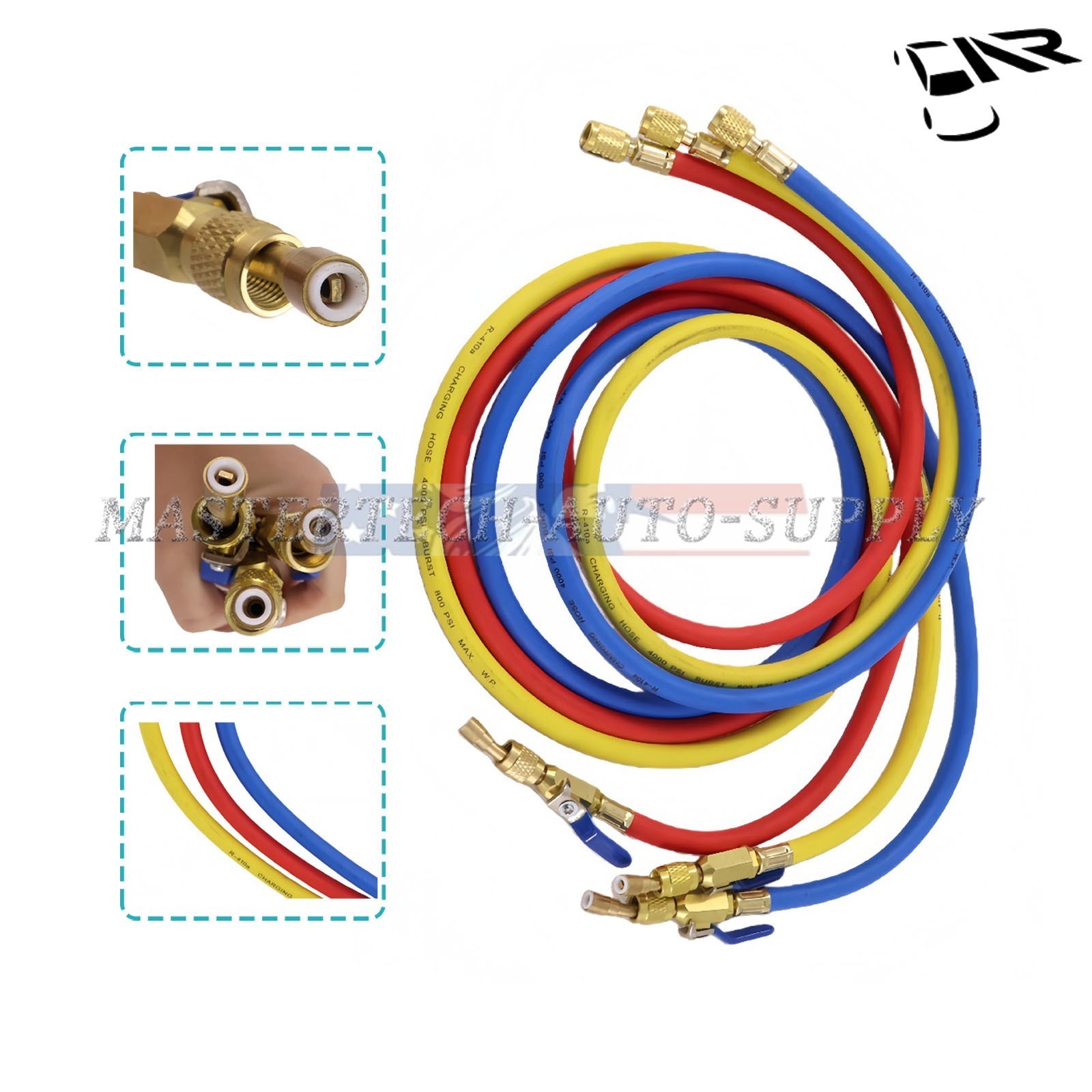NEW 3Pack 29986 Plus II 1/4″ Hose with Compact Ball Valve 72″ for R-410A Refrige