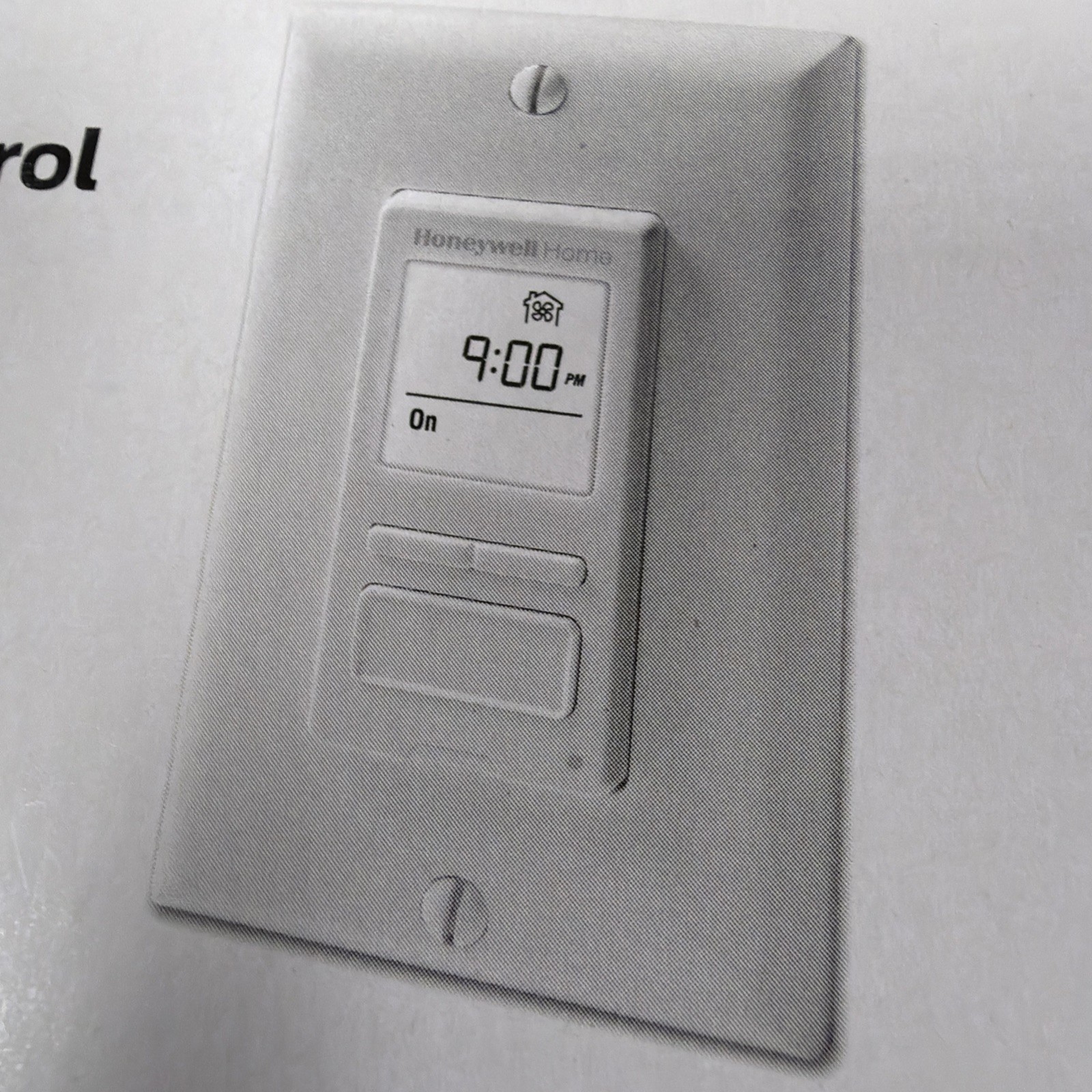 Honeywell Home Bathroom Exhaust Control Fan Switch White Programmable Backlit