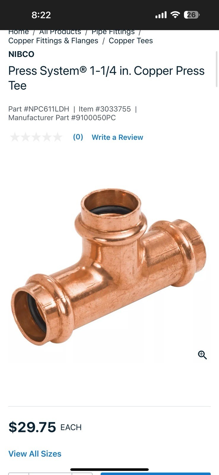 1 1/4” PRO-PRESS T (2 PACK)